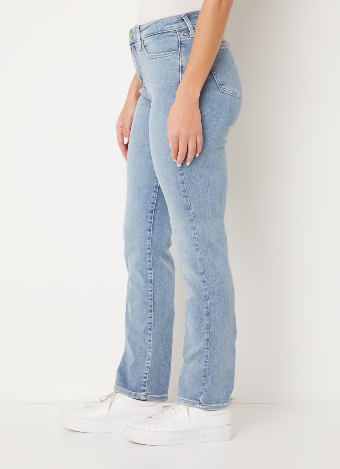 NYDJ Sheri mid waist slim fit jeans met stretch - detail 2 lichtblauw