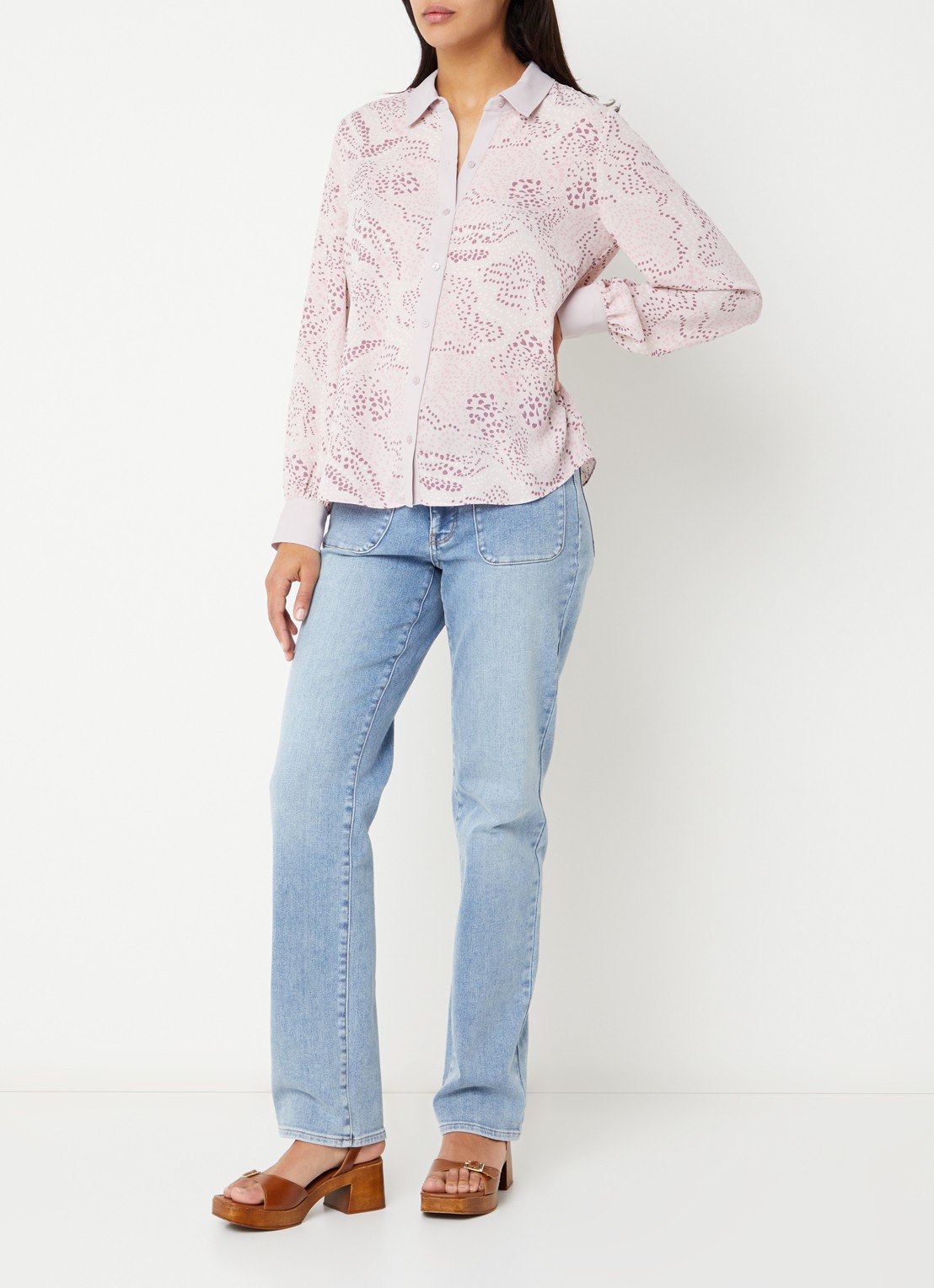 NYDJ Taylor blouse met print - voorkant 3 oudroze