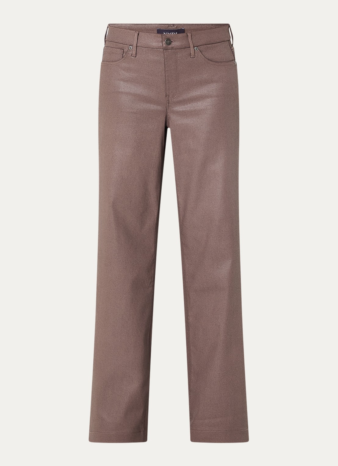 NYDJ Teresa high waist wide leg jeans met gekleurde wassing - voorkant 2 taupe