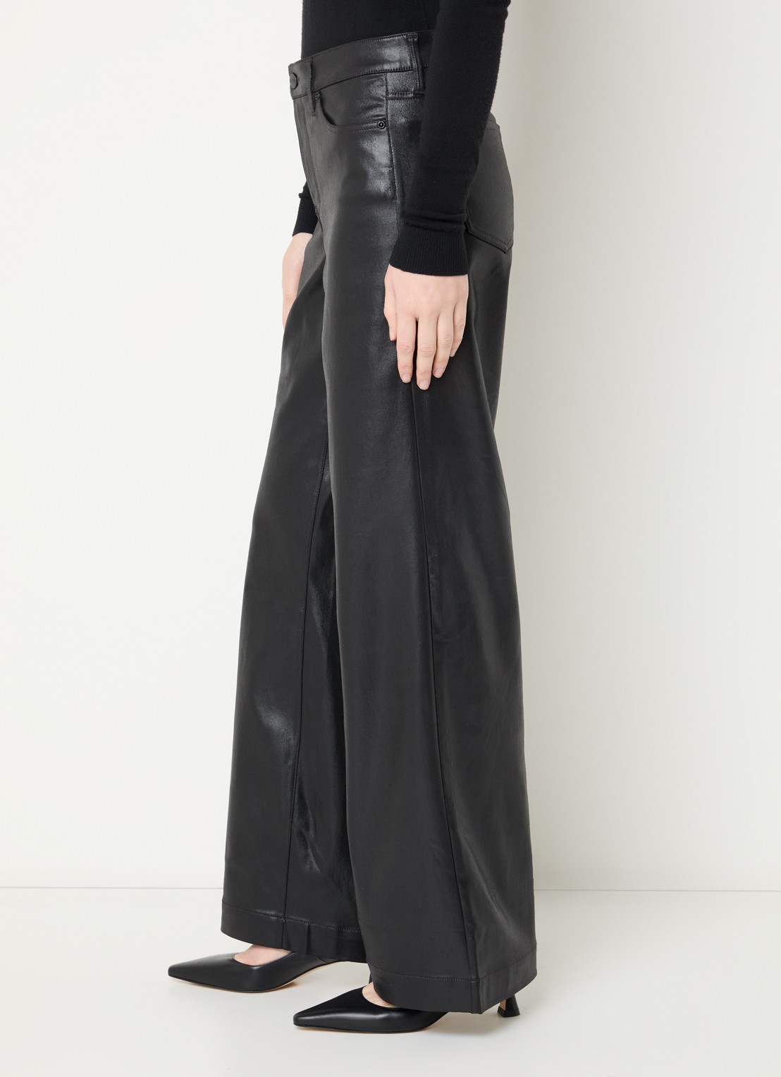 NYDJ Teresa high waist wide leg jeans met gekleurde wassing - detail 5 zwart