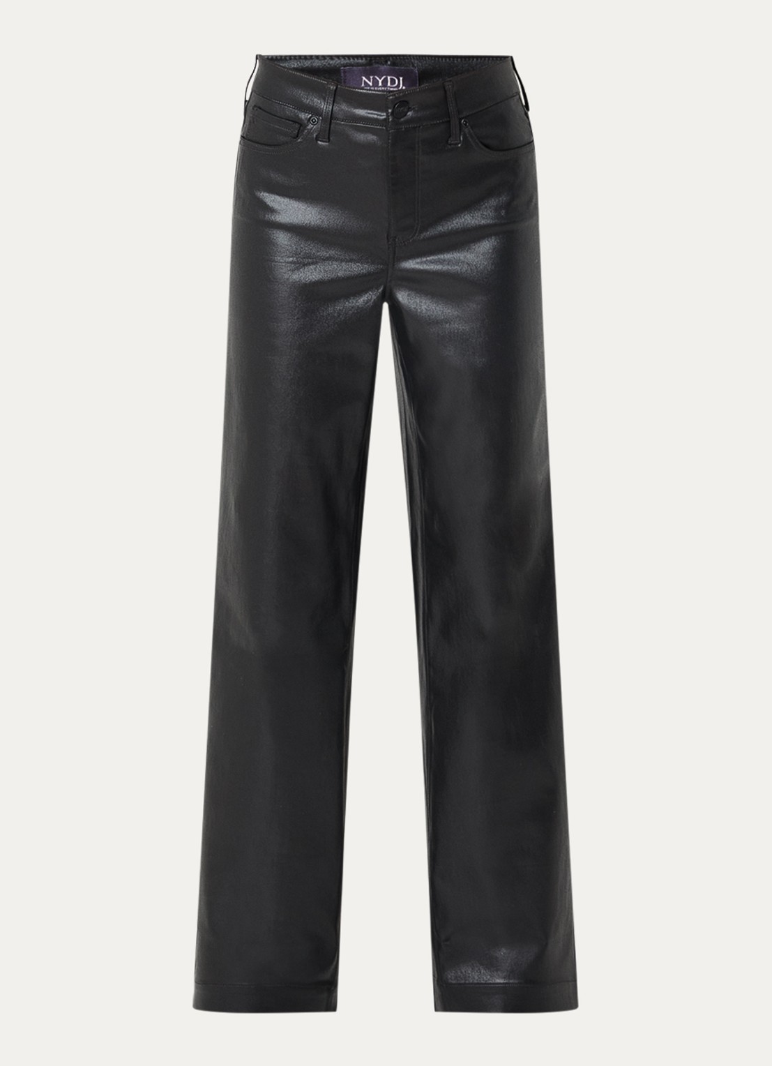 NYDJ Teresa high waist wide leg jeans met gekleurde wassing - voorkant 2 zwart