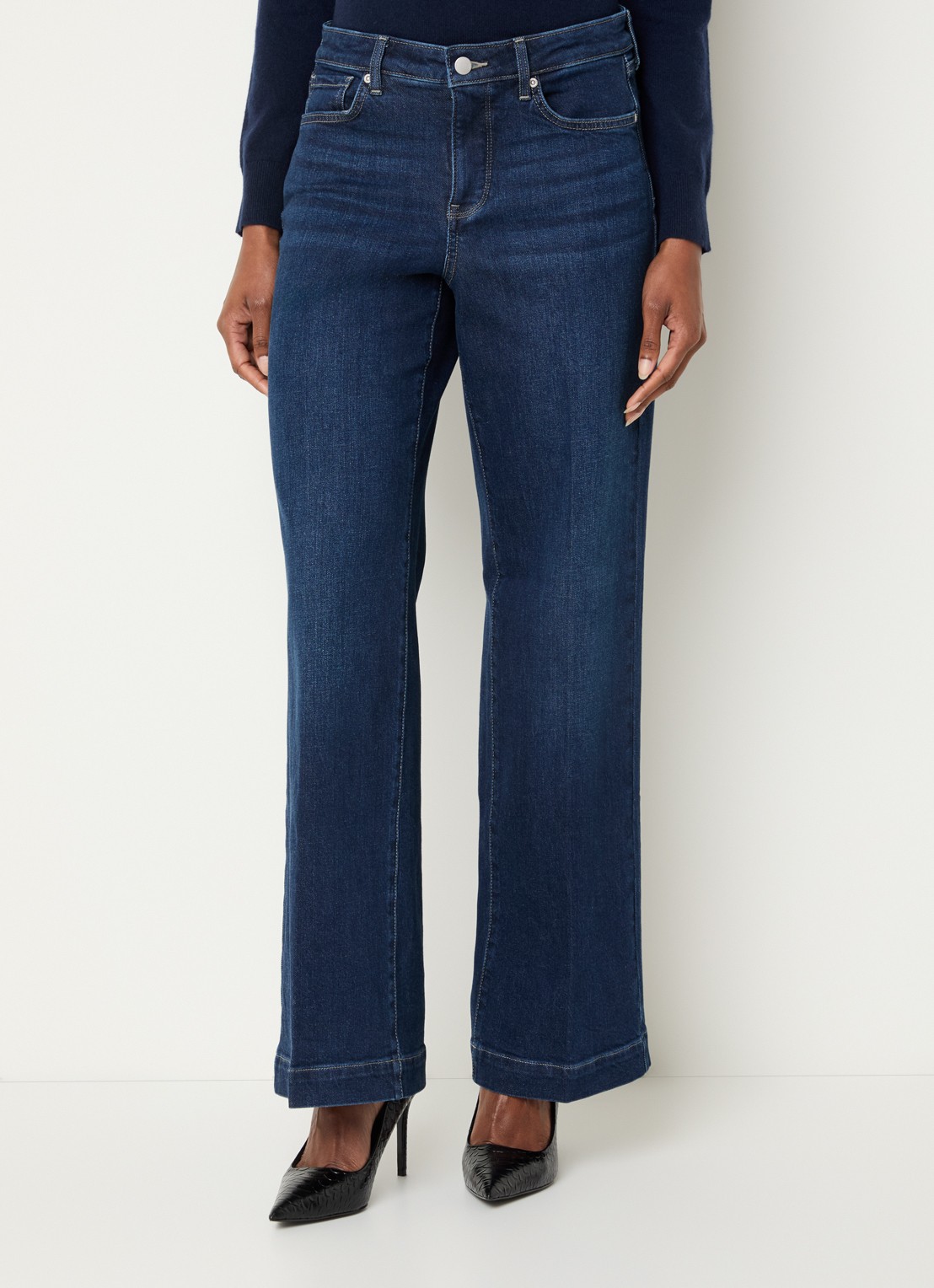 NYDJ Teresa high waist wide leg jeans met steekzakken - detail 2 indigo