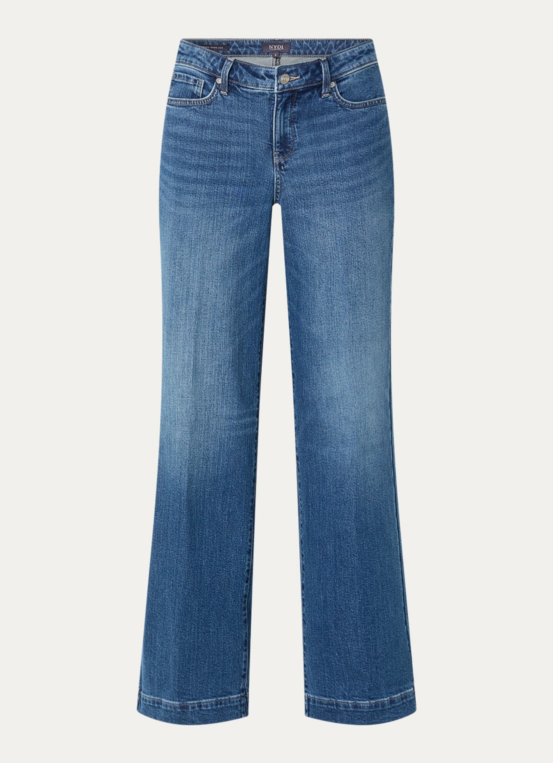 NYDJ Teresa high waist wide leg jeans met steekzakken - voorkant 2 donkerblauw