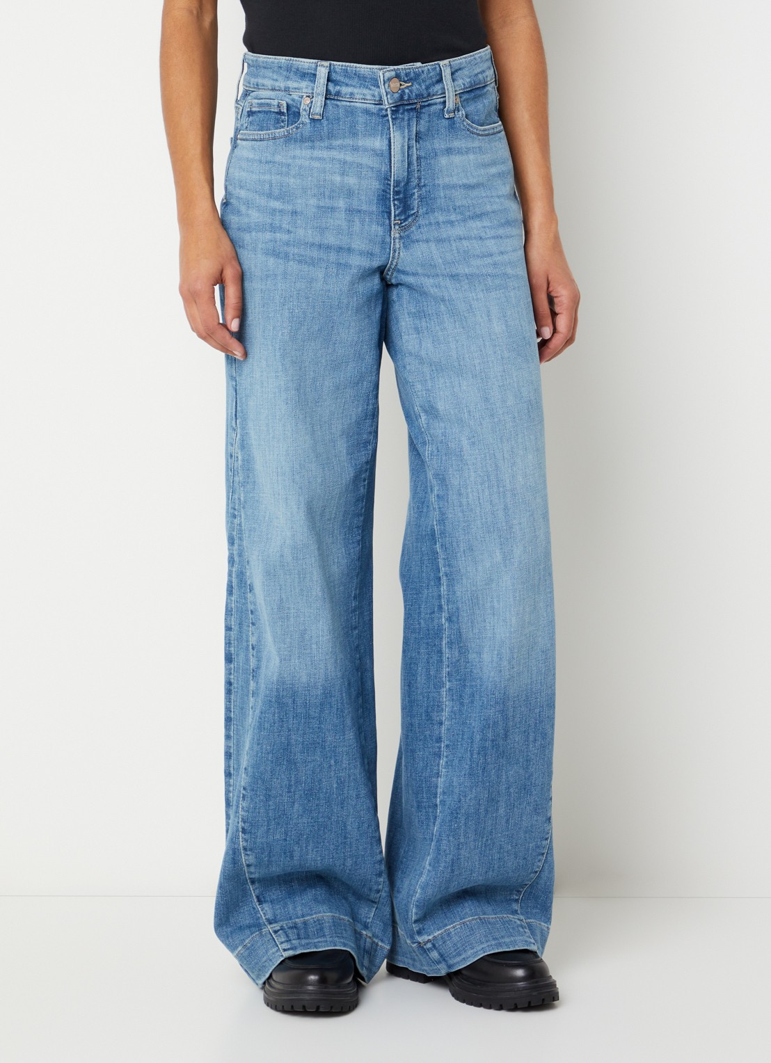 NYDJ Teresa low waist wide fit jeans met steekzakken - detail 4 kobaltblauw