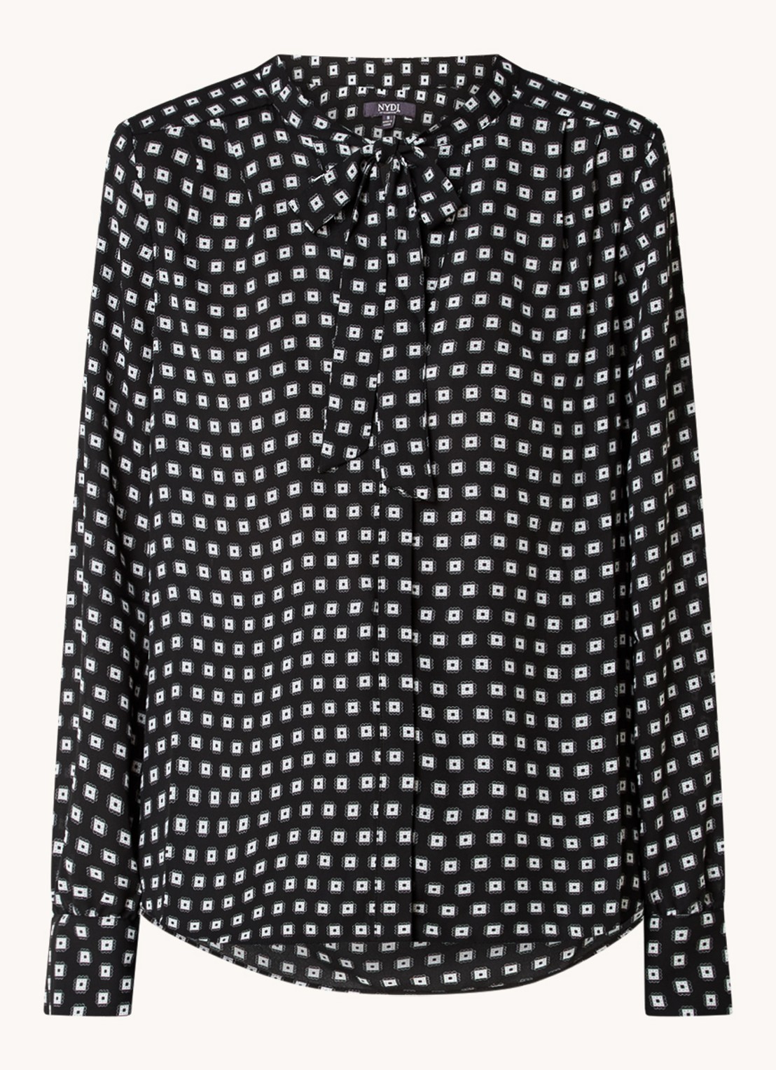 NYDJ Tuniek met print en strikkraag - voorkant 4 zwart