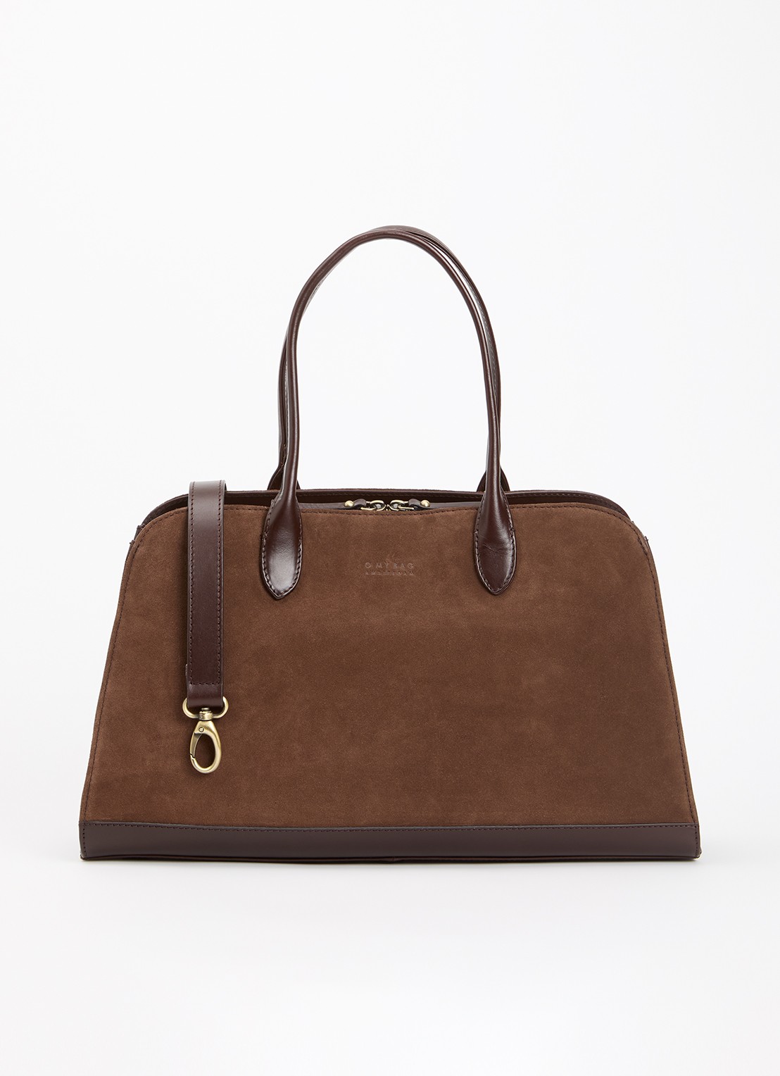 O My Bag Alma schoudertas van suéde met afneembare schouderriem  - voorkant 5 chocoladebruin
