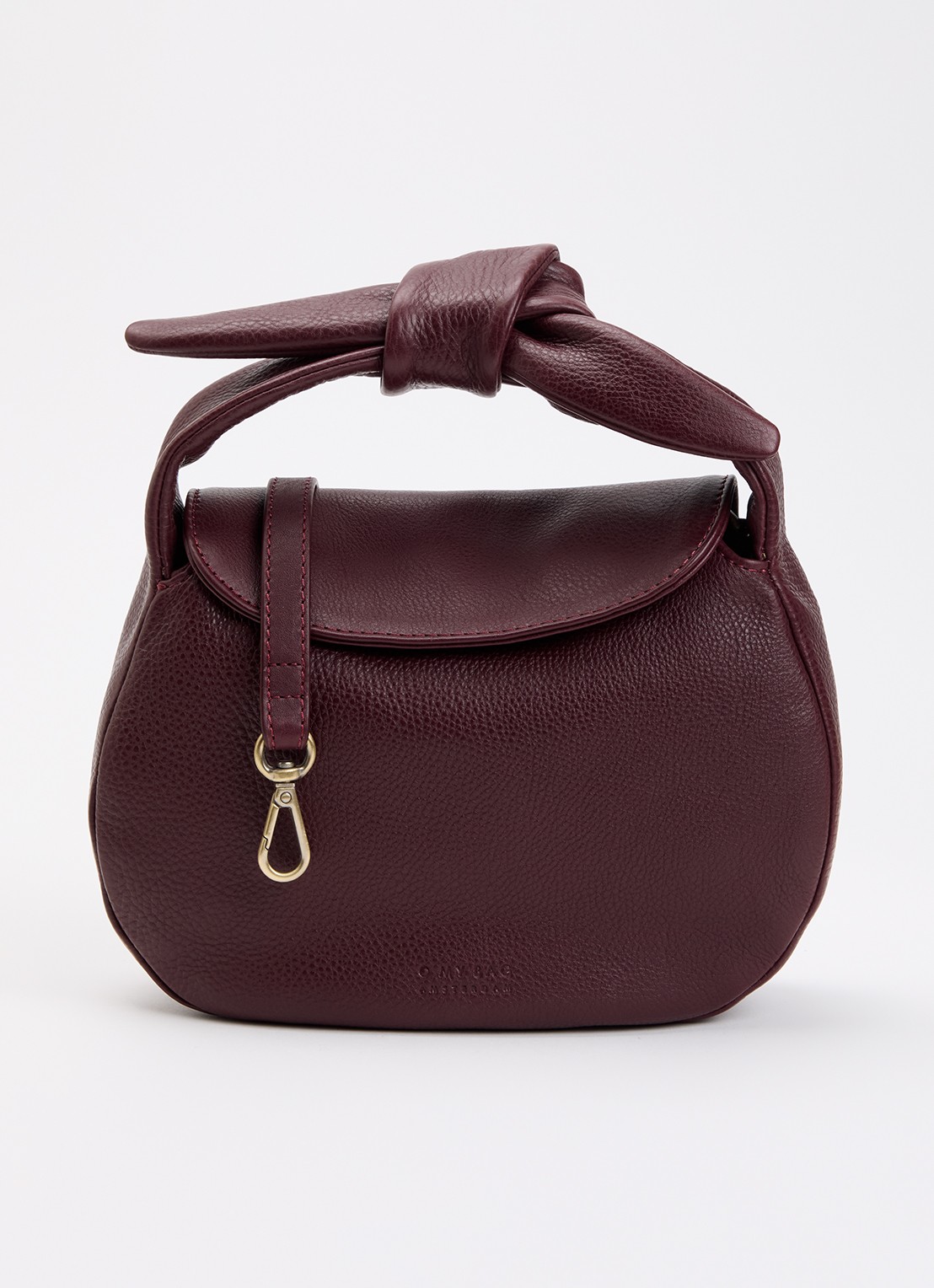 O My Bag Coco Croissant handtas van leer met afneembare schouderriem - voorkant bordeauxrood