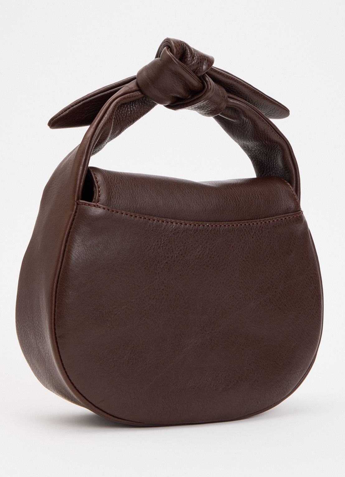 O My Bag Coco Croissant handtas van leer met afneembare schouderriem - achterkant 4 chocoladebruin