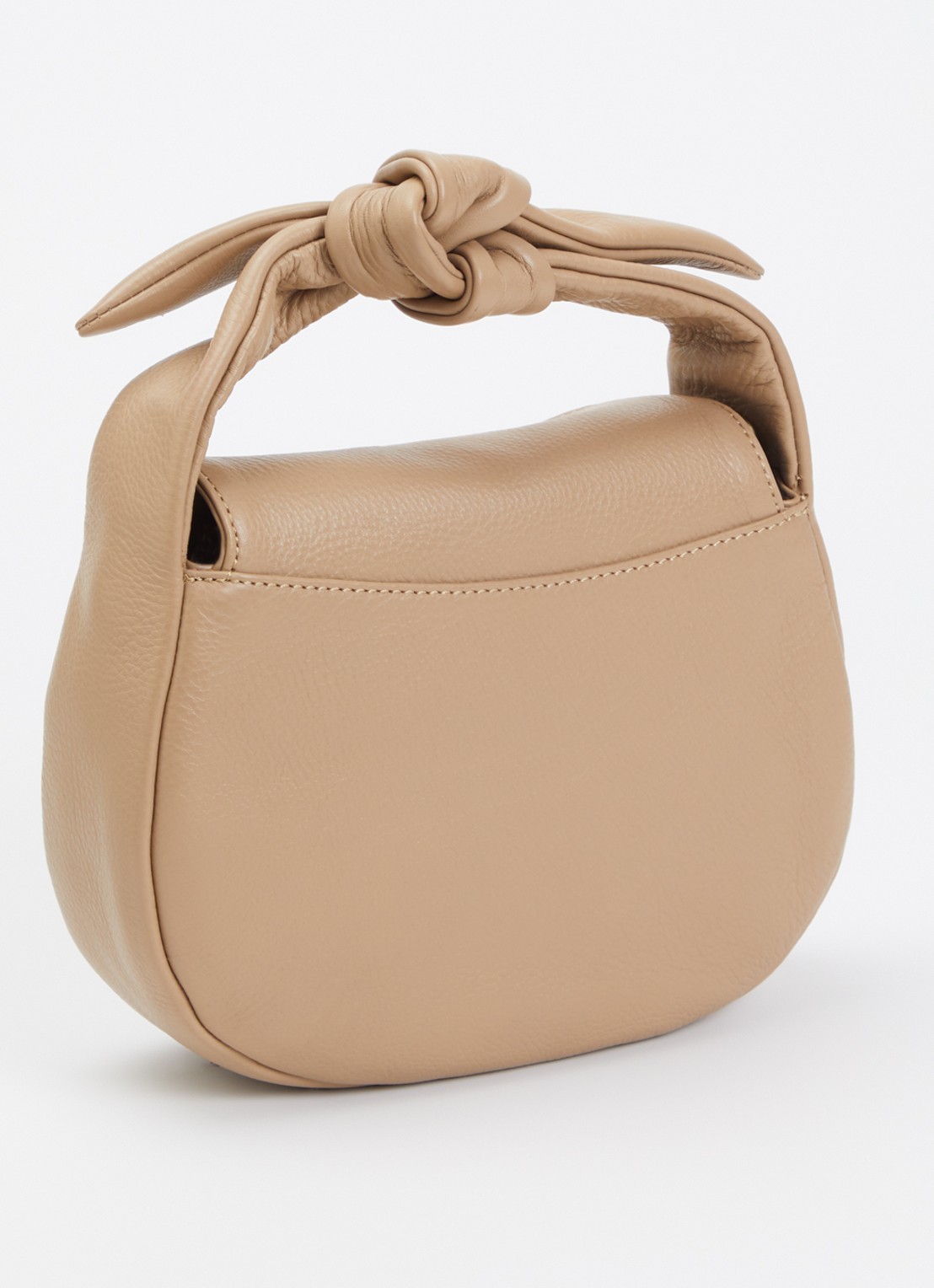 O My Bag Coco Croissant handtas van leer met afneembare schouderriem - achterkant 5 donkerbeige