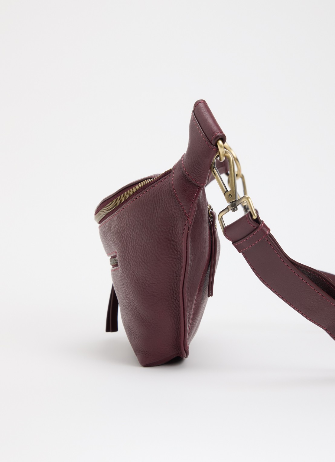 O My Bag Drew schoudertas van leer - detail 2 kersenrood