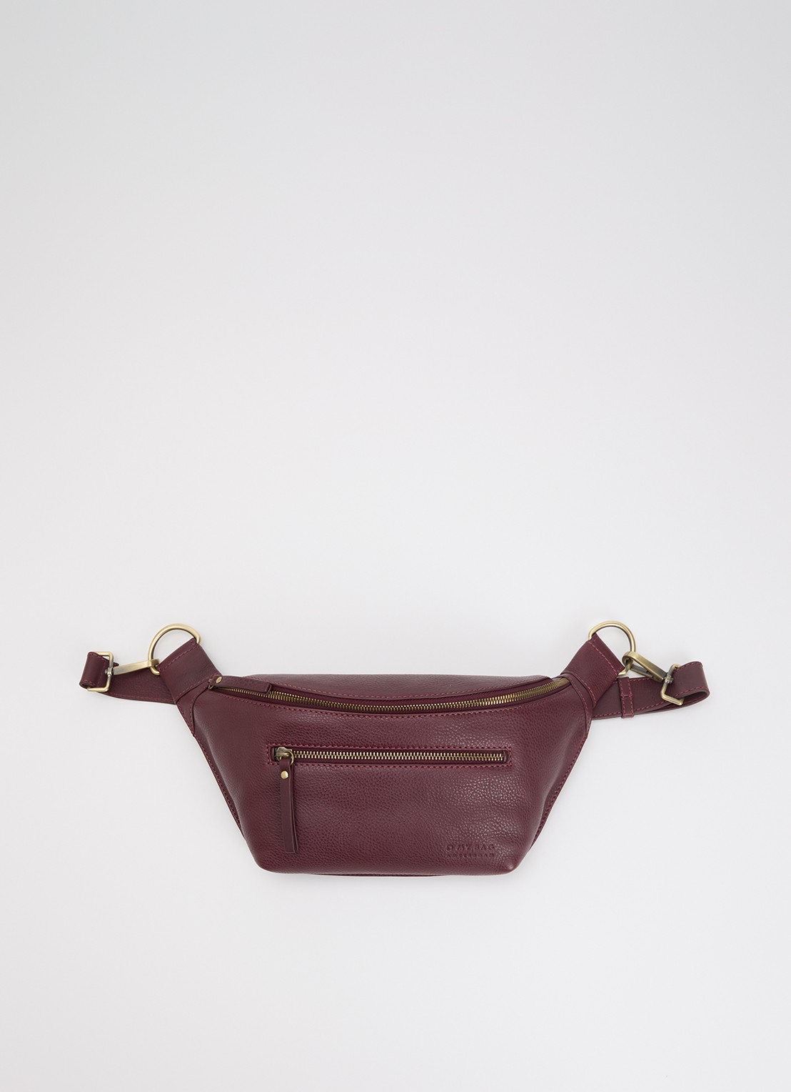 O My Bag Drew schoudertas van leer - voorkant 5 kersenrood