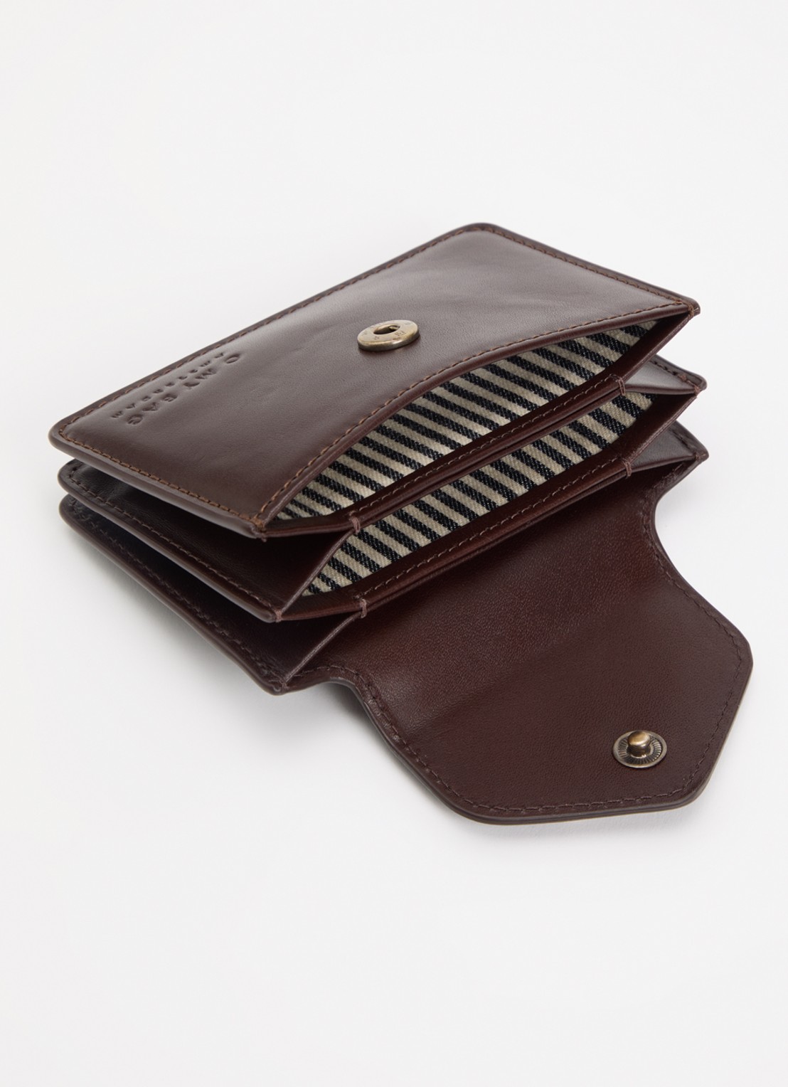 O My Bag Harmonica portemonnee van leer - voorkant 2 bruin