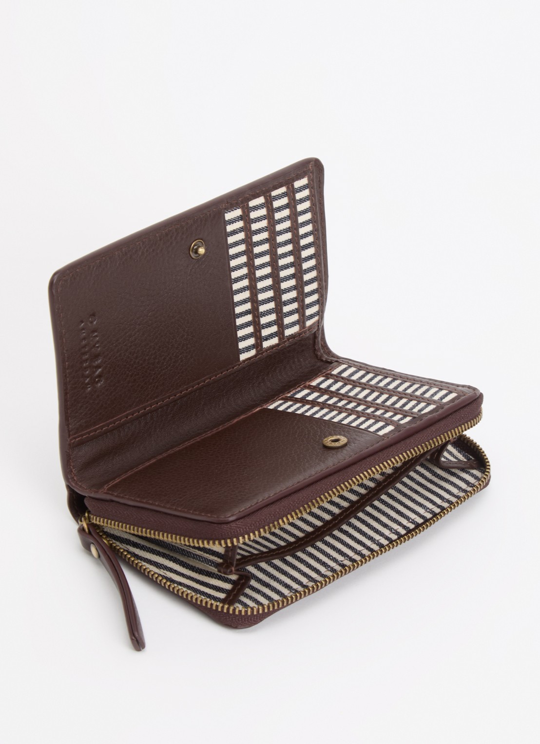 O My Bag Jett portemonnee van leer - voorkant 2 chocoladebruin