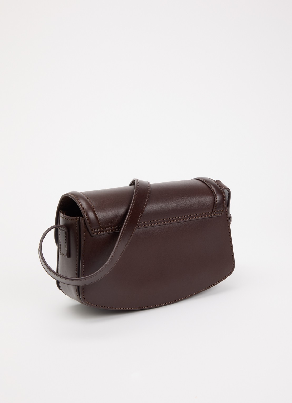 O My Bag Kendalini crossbodytas van leer met verstelbare schouderriem - achterkant bruin