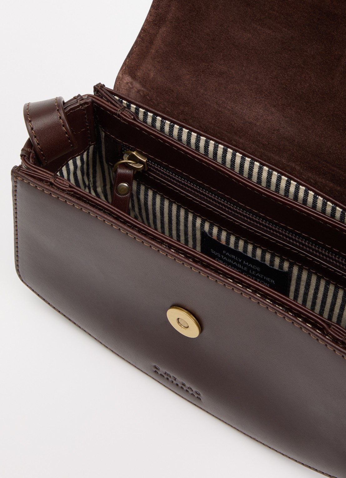 O My Bag Kendalini crossbodytas van leer met verstelbare schouderriem - detail 2 bruin