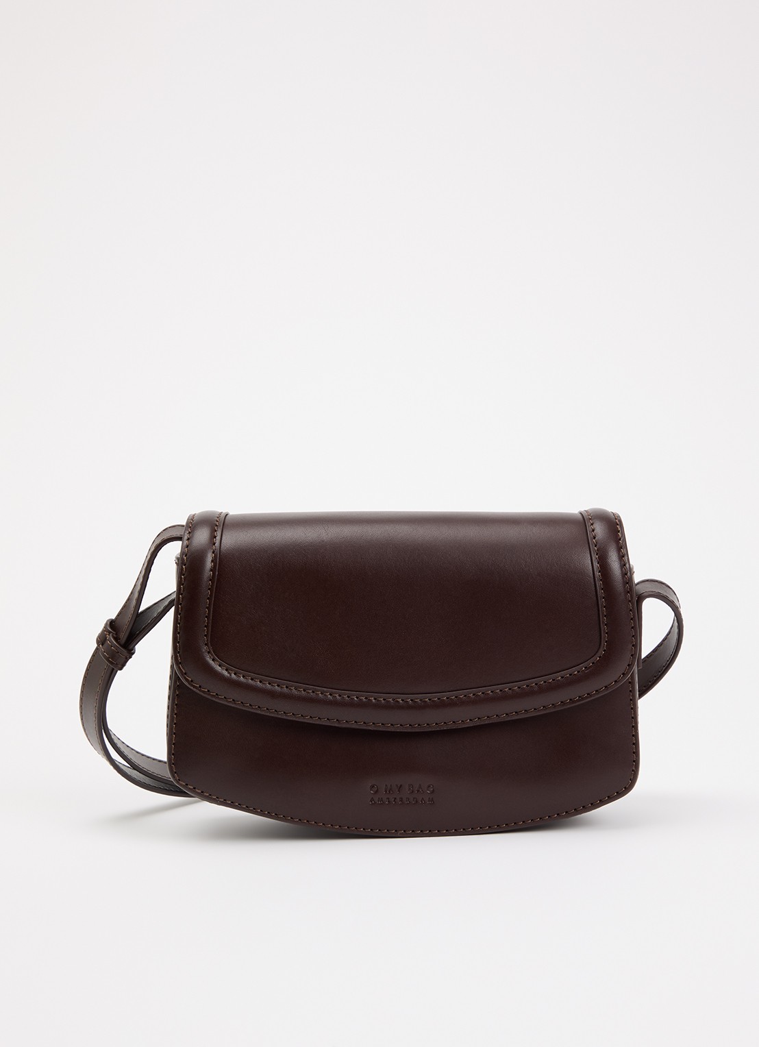 O My Bag Kendalini crossbodytas van leer met verstelbare schouderriem - voorkant 5 bruin