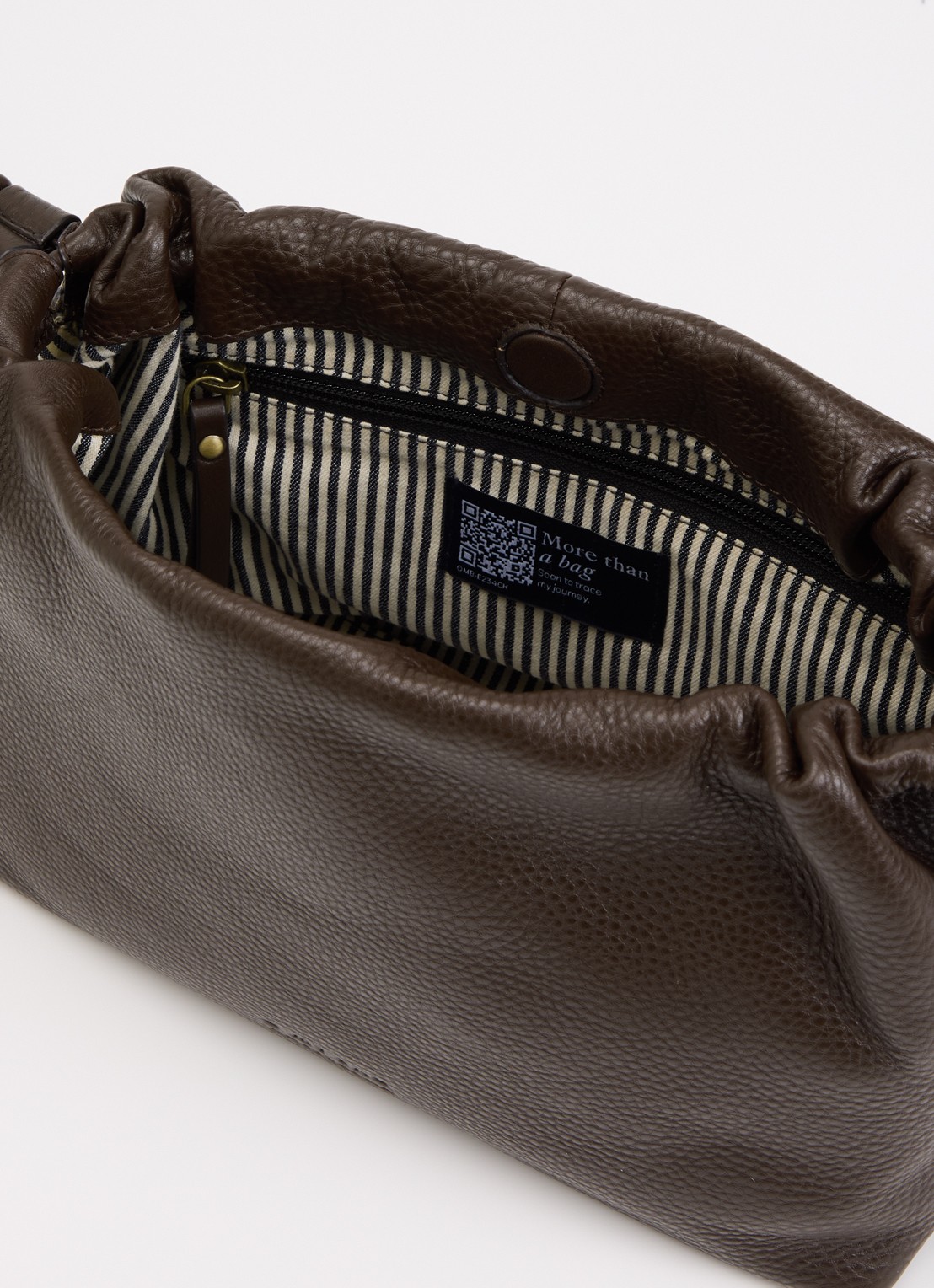 O My Bag Kiki Midi handtas van leer met afneembare schouderriem  - detail 3 chocoladebruin