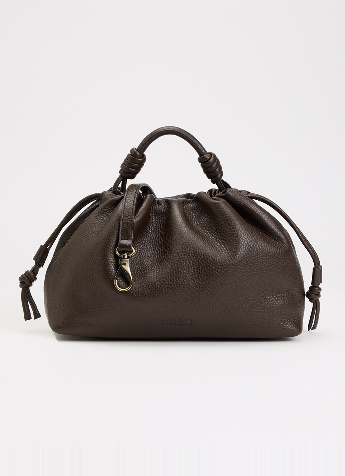 O My Bag Kiki Midi handtas van leer met afneembare schouderriem  - voorkant 2 chocoladebruin