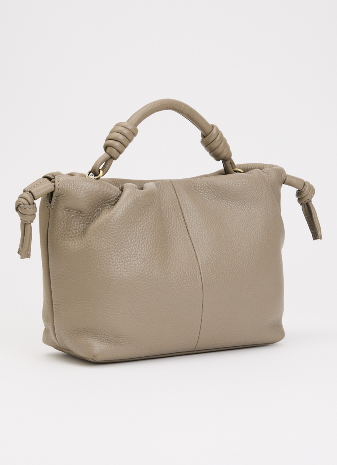 O My Bag Kiki Mini handtas van leer met afneembare schouderriem  - achterkant taupe