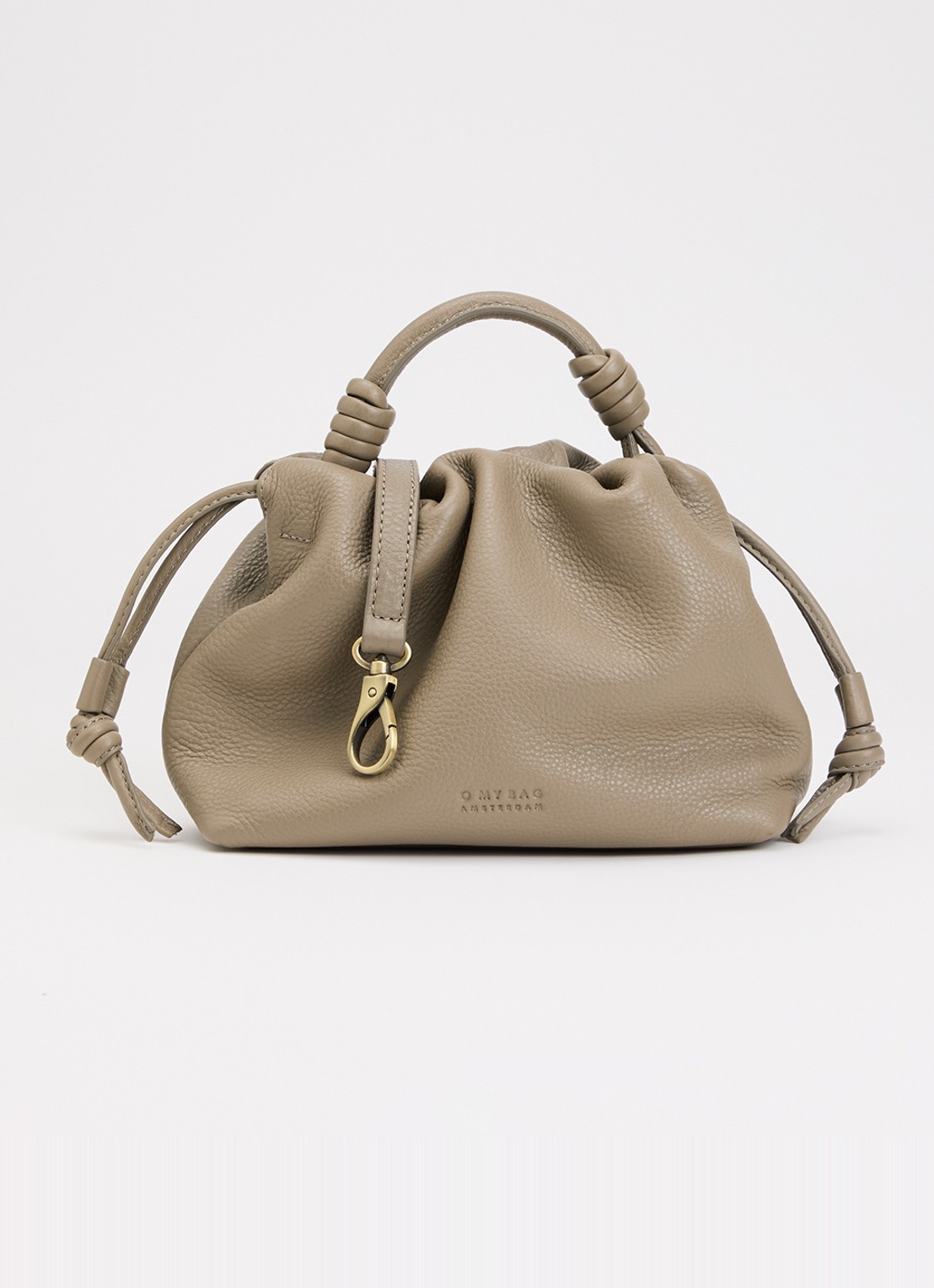 O My Bag Kiki Mini handtas van leer met afneembare schouderriem  - voorkant 2 taupe