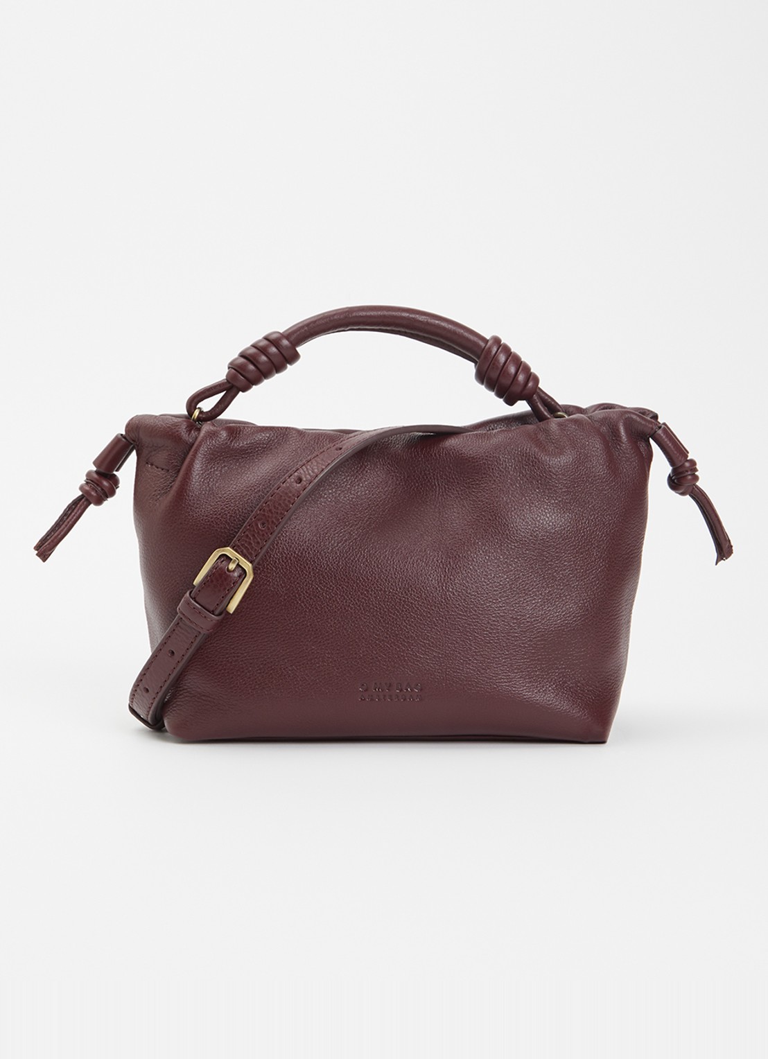O My Bag Kiki Mini handtas van leer met afneembare schouderriem  - voorkant 2 kersenrood