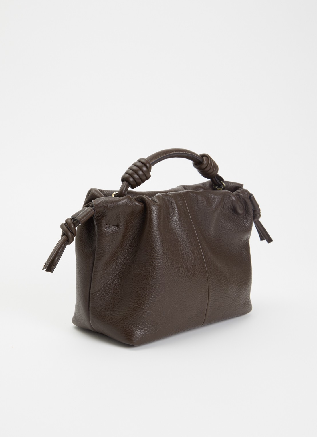 O My Bag Kiki Mini handtas van leer met afneembare schouderriem  - achterkant chocoladebruin