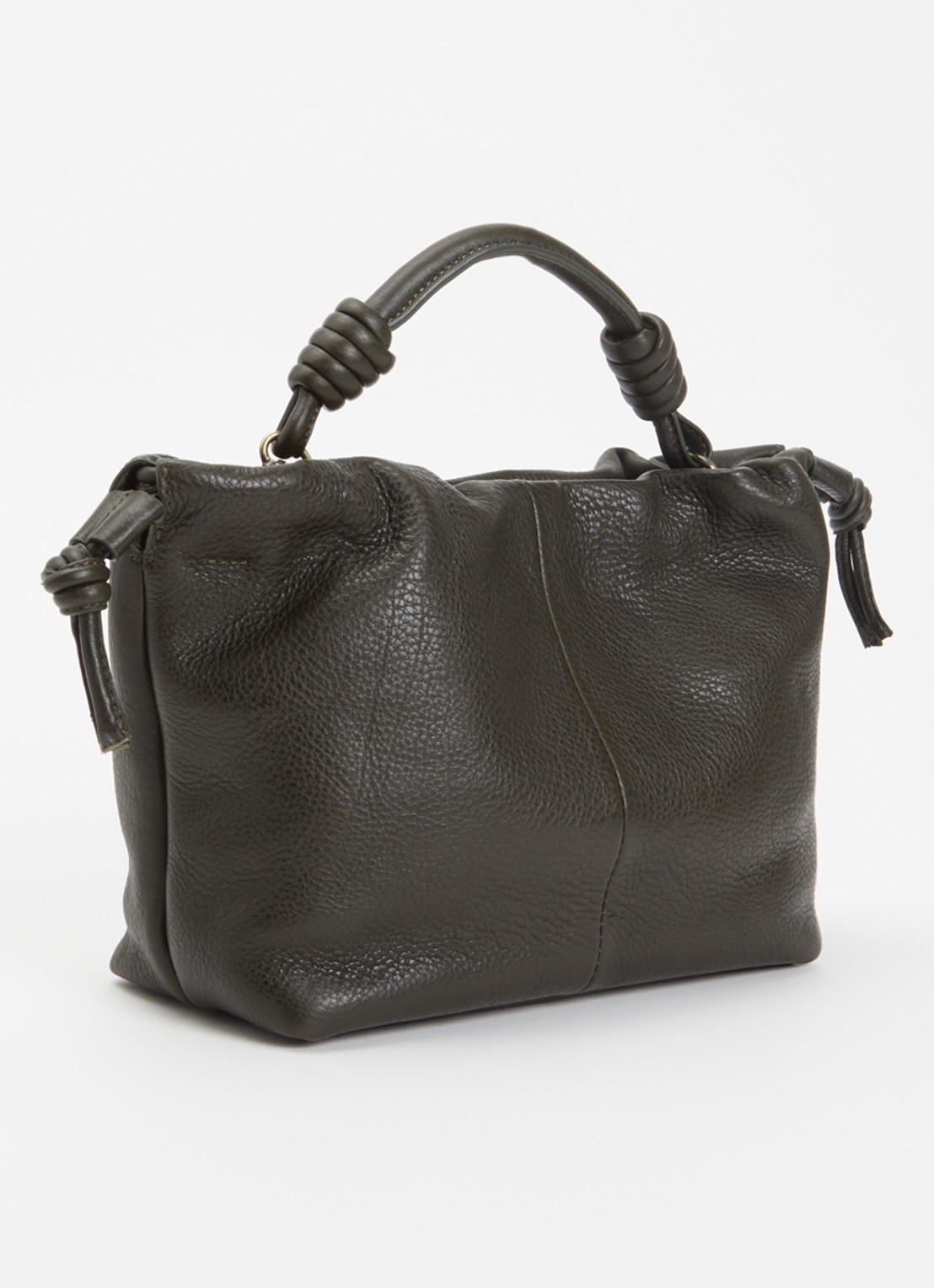 O My Bag Kiki Mini handtas van leer met afneembare schouderriem  - achterkant mosgroen