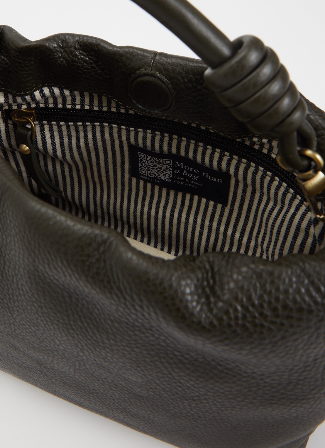 O My Bag Kiki Mini handtas van leer met afneembare schouderriem  - detail 3 mosgroen