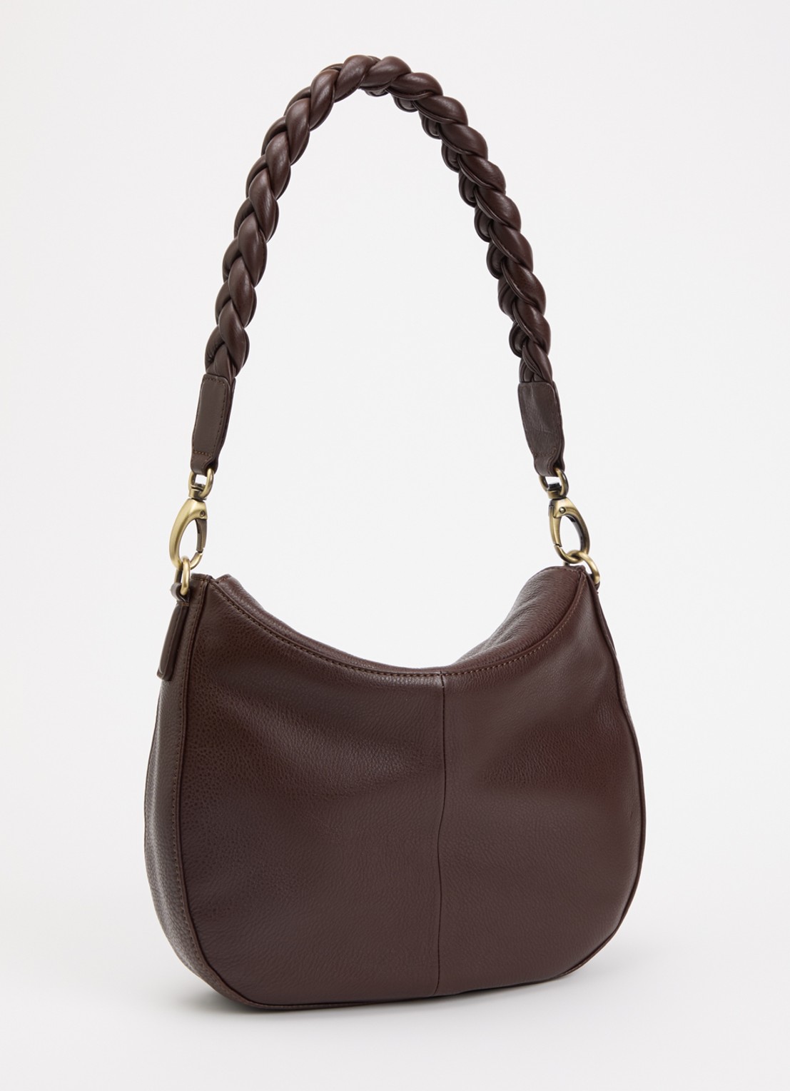 O My Bag Lana schoudertas van leer met gevlochten detail - achterkant 5 bruin