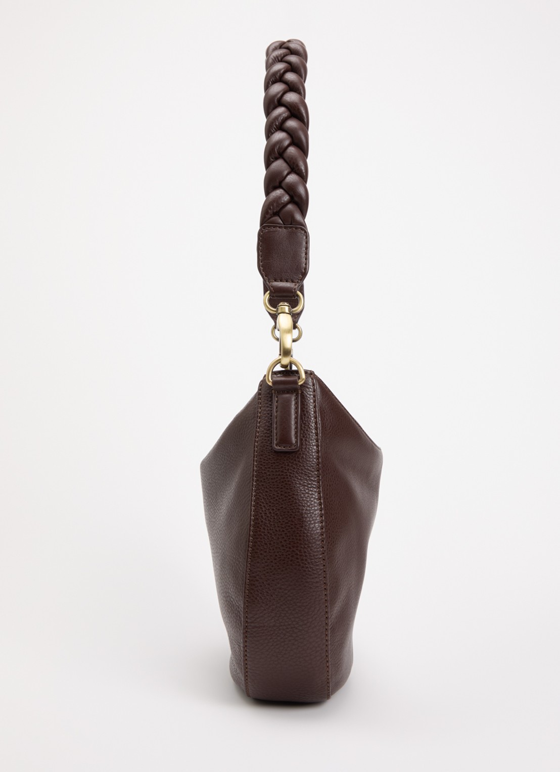 O My Bag Lana schoudertas van leer met gevlochten detail - detail 3 bruin