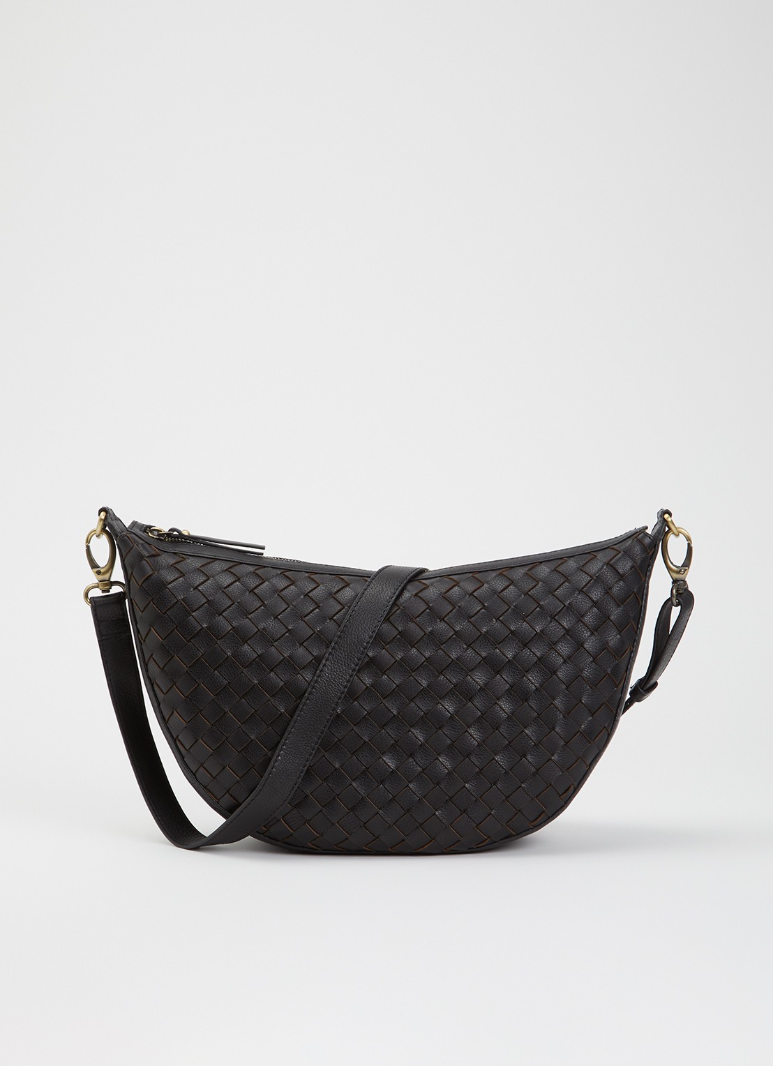 O My Bag Leo Maxi schoudertas van leer met afneembare schouderriem - voorkant 5 zwart