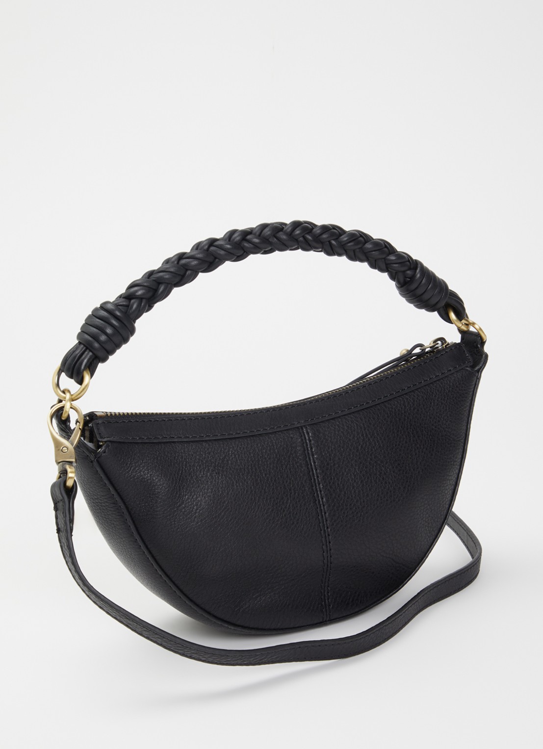 O My Bag Leo Mini handtas van leer met afneembare schouderriem  - achterkant zwart