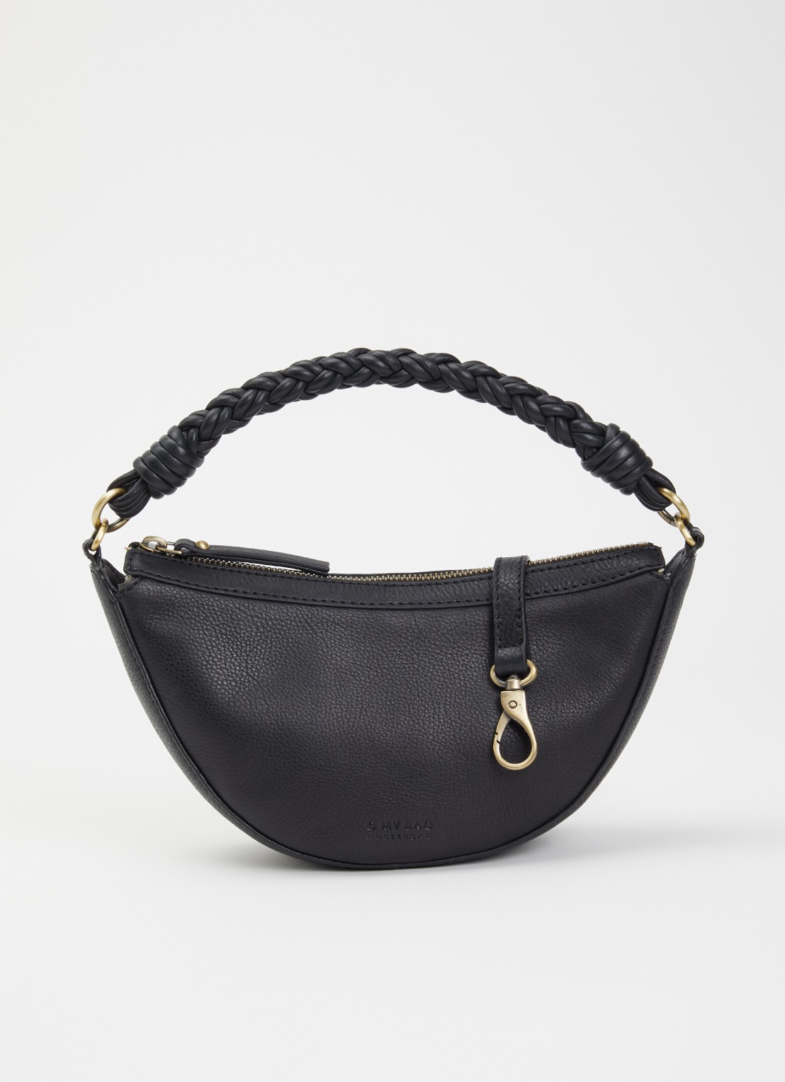 O My Bag Leo Mini handtas van leer met afneembare schouderriem  - voorkant 5 zwart