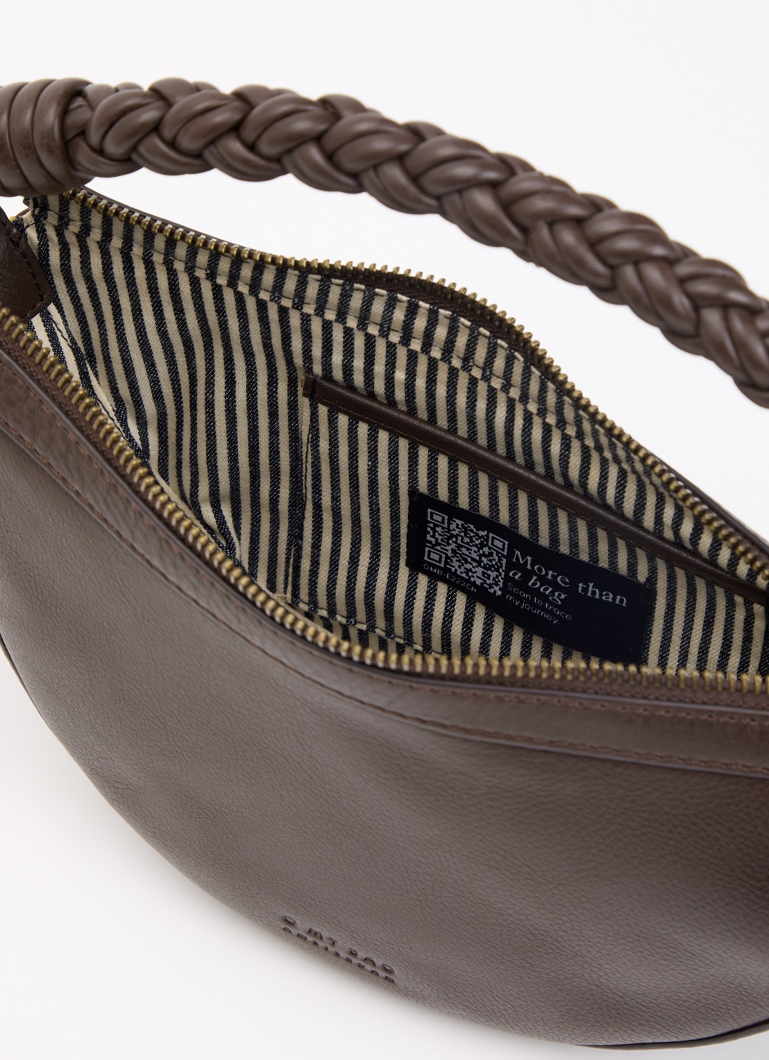 O My Bag Leo Mini handtas van leer met afneembare schouderriem - detail 2 chocoladebruin