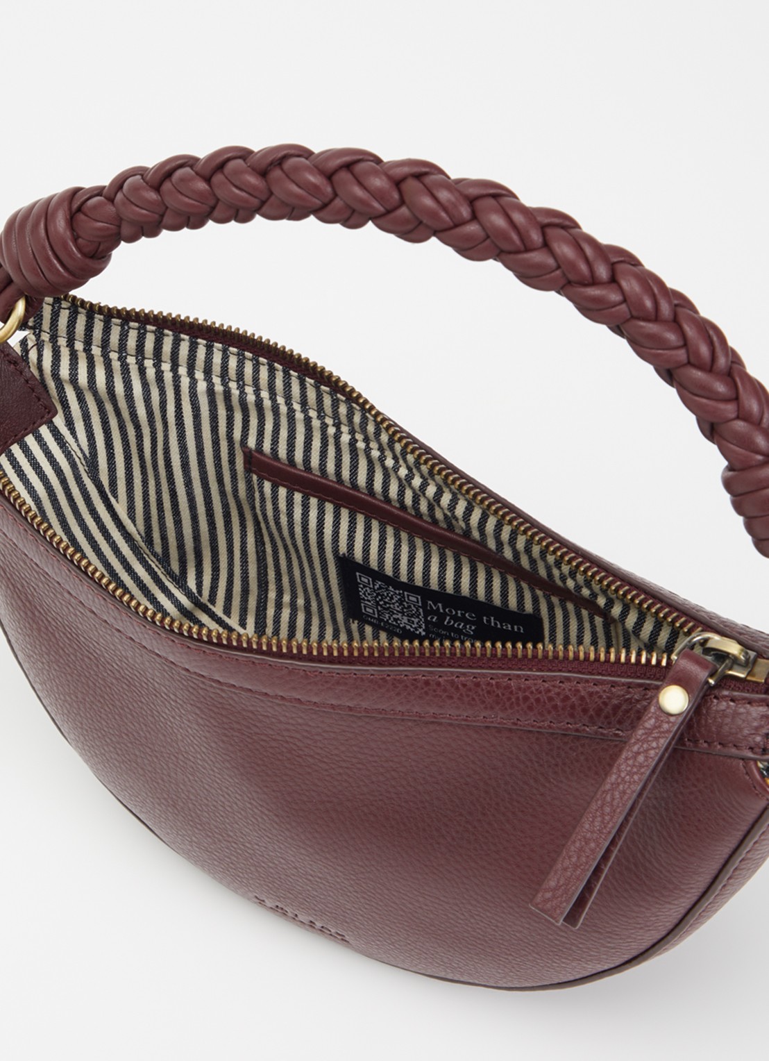 O My Bag Leo Mini handtas van leer met afneembare schouderriem  - detail 3 aubergine