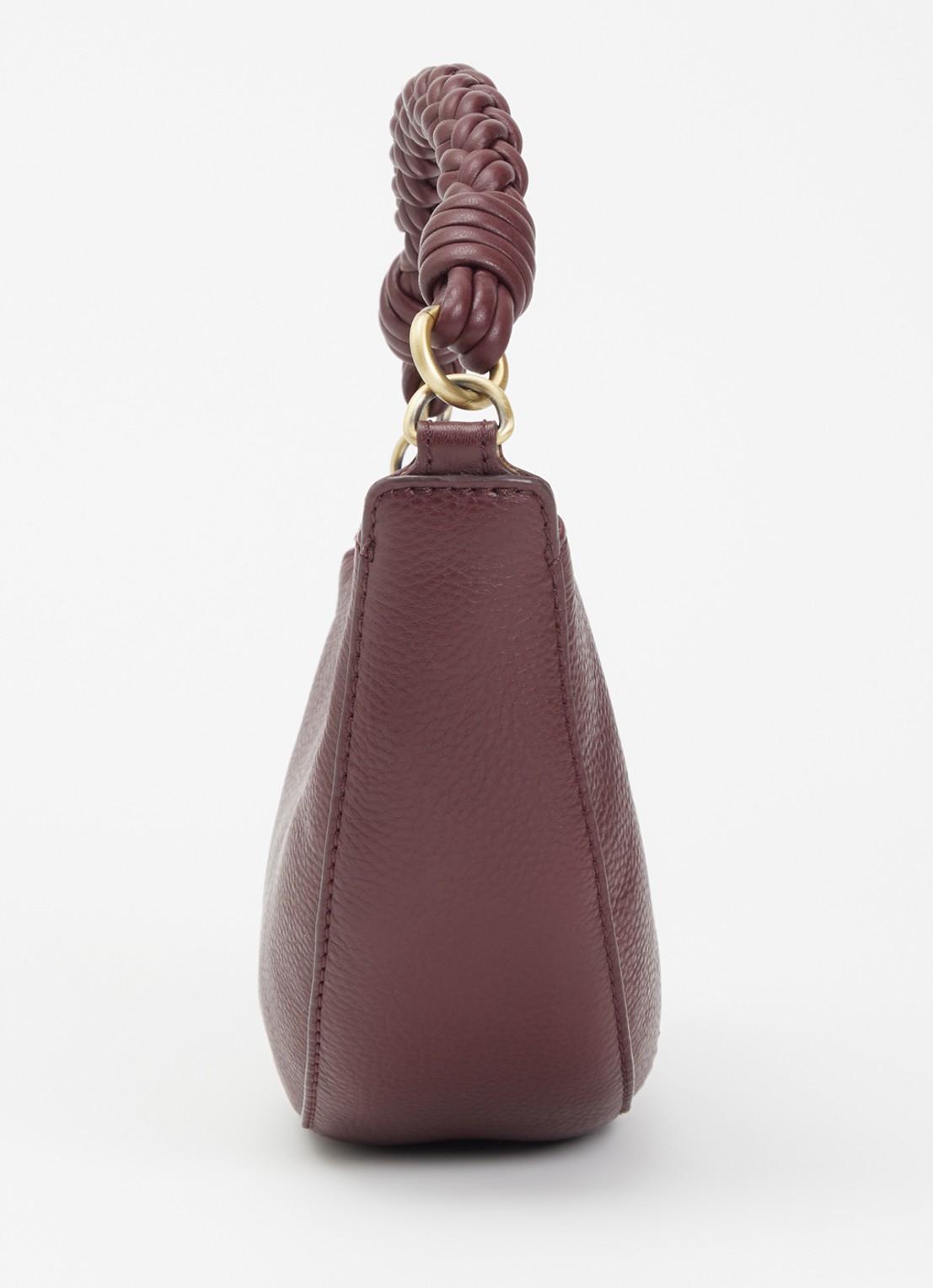 O My Bag Leo Mini handtas van leer met afneembare schouderriem  - detail 4 aubergine