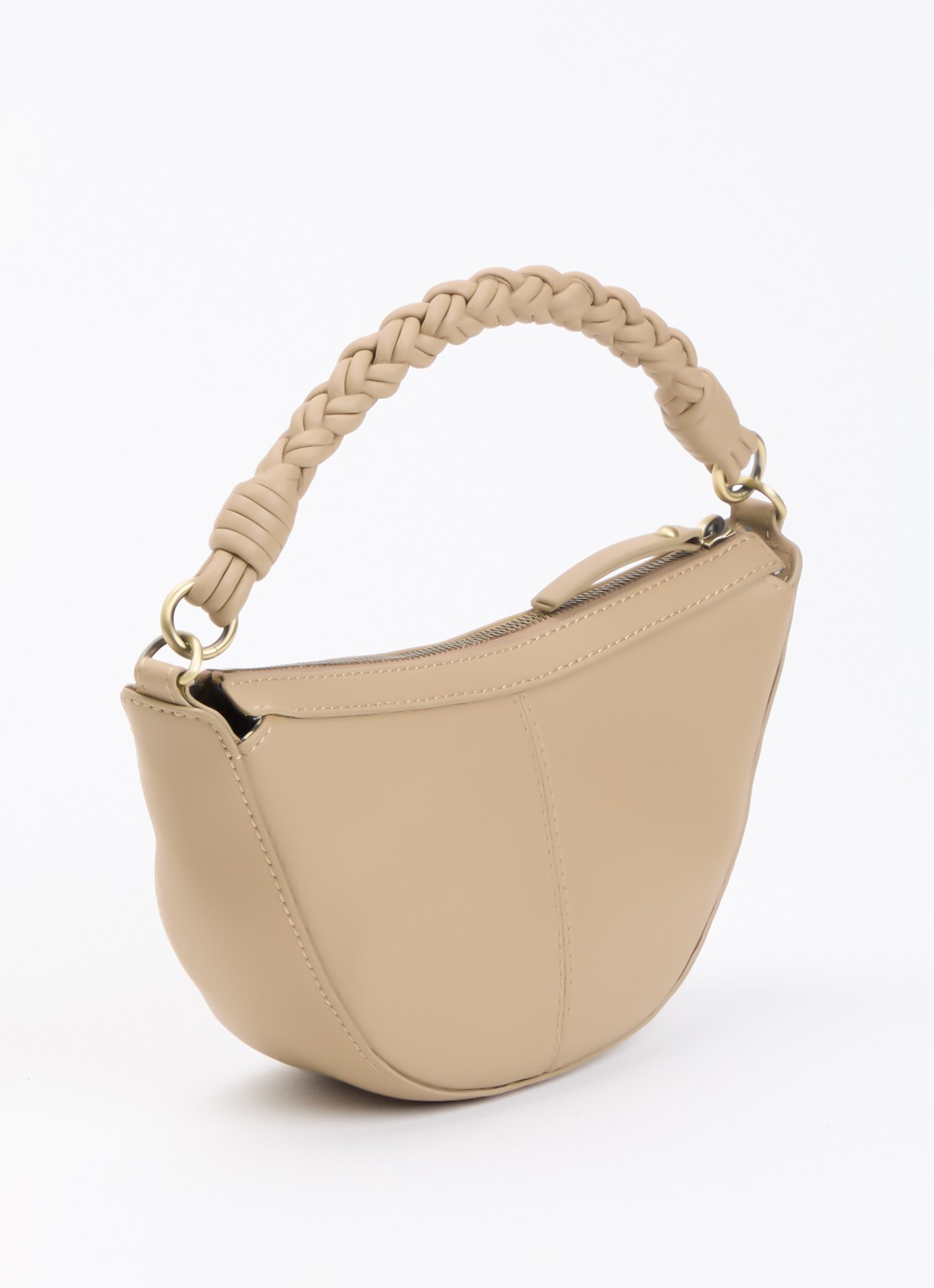 O My Bag Leo Mini handtas van leer met afneembare schouderriem - achterkant 4 zand