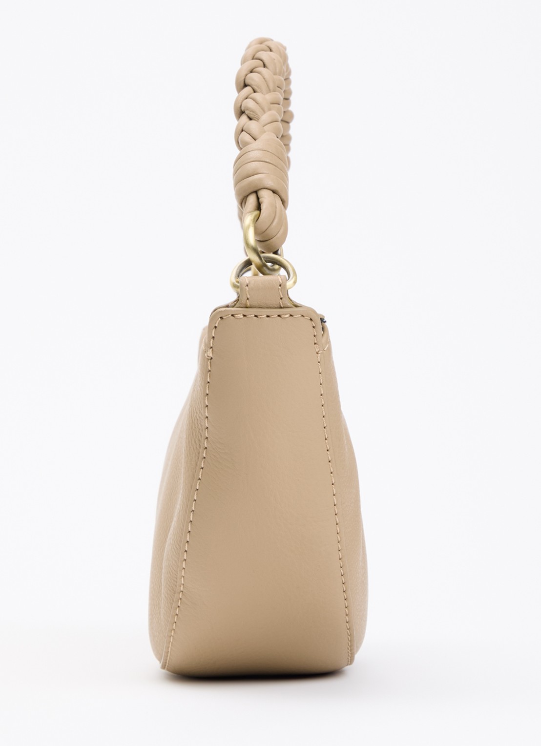 O My Bag Leo Mini handtas van leer met afneembare schouderriem - detail 2 zand