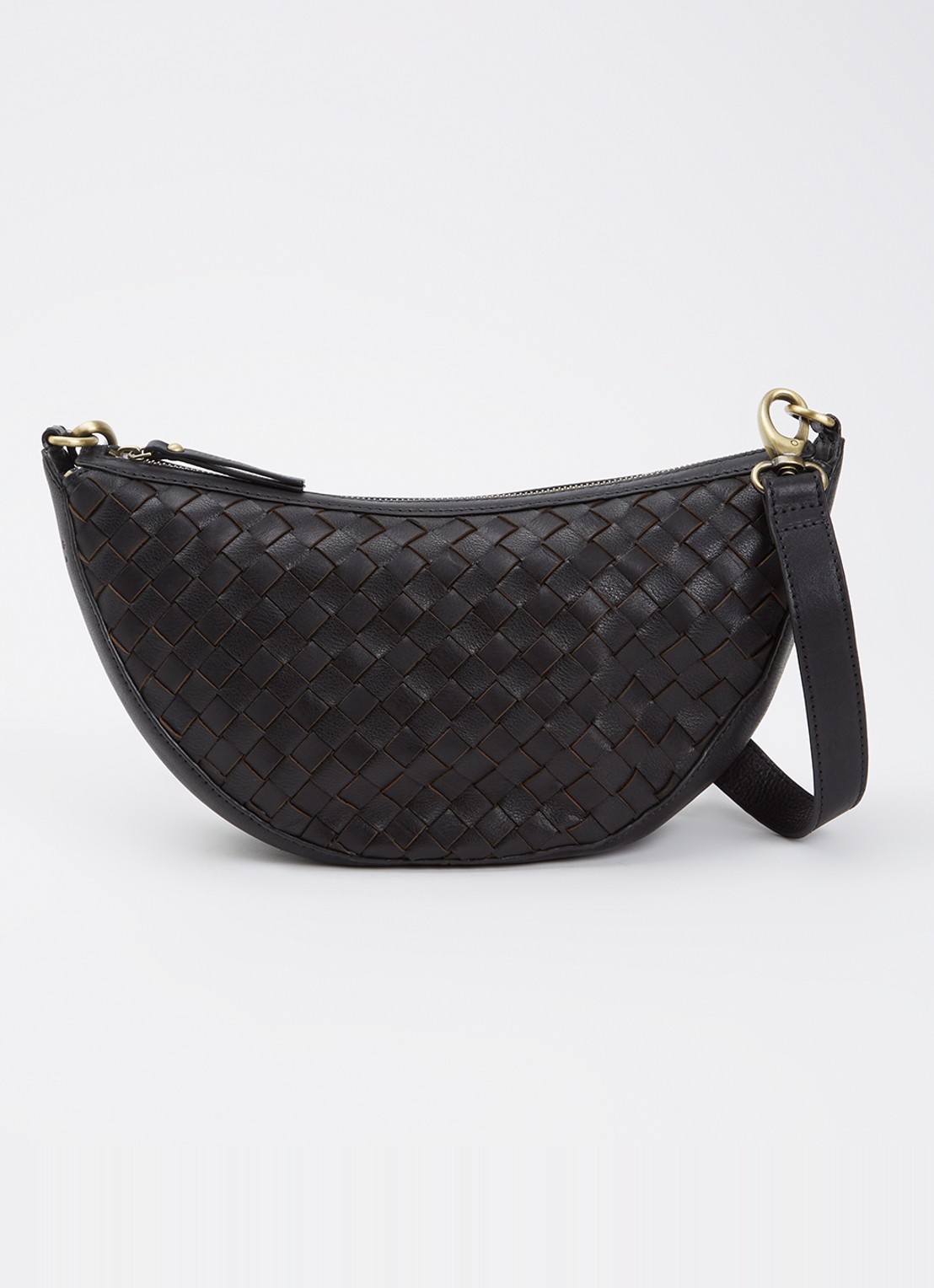 O My Bag Leo schoudertas van leer met afneembare schouderriem - voorkant 2 zwart