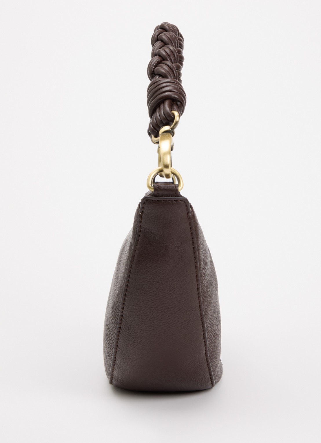 O My Bag Leo schoudertas van leer met gevlochten detail - detail 4 bruin
