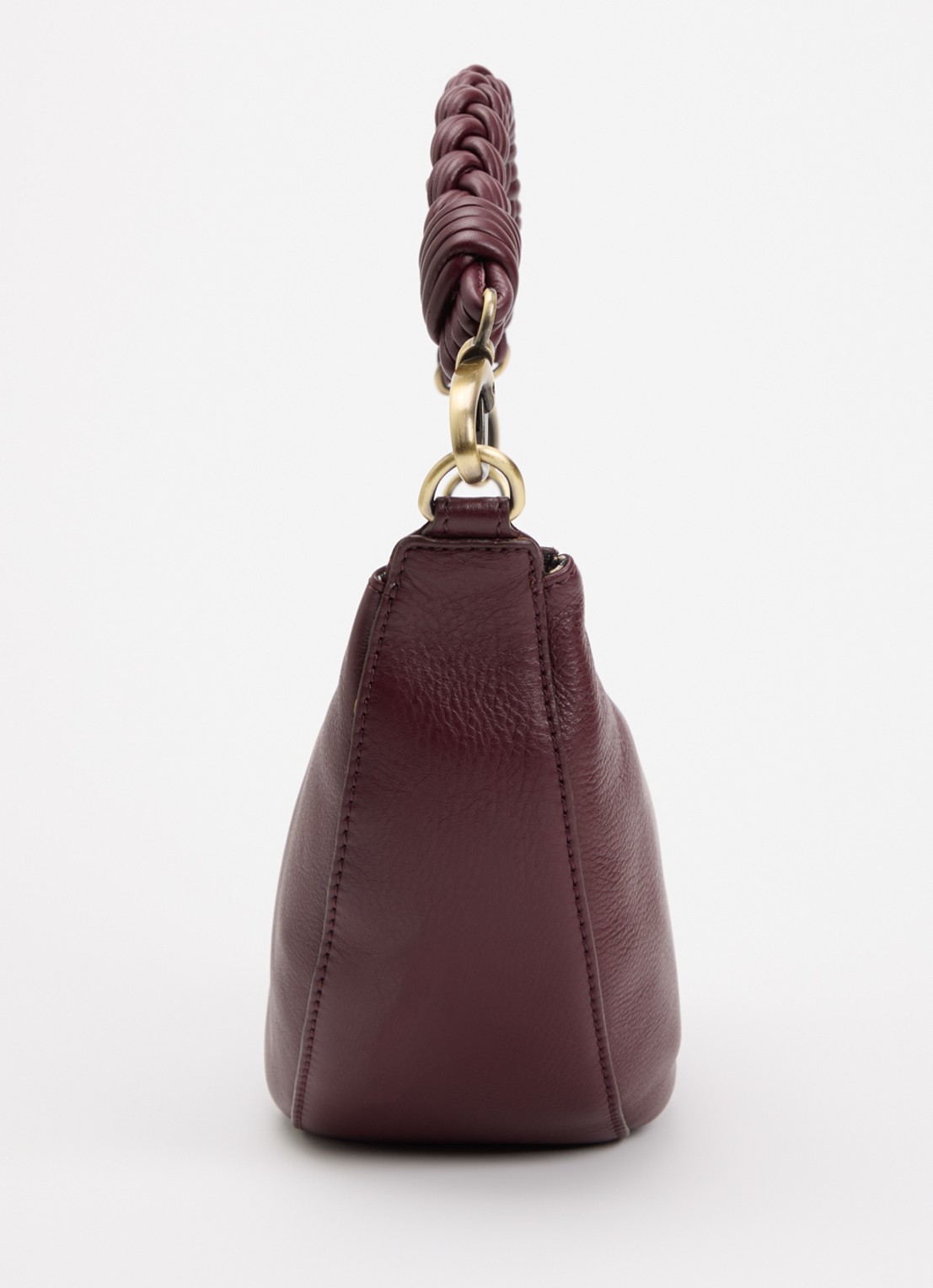 O My Bag Leo schoudertas van leer met gevlochten detail - detail 3 bordeauxrood