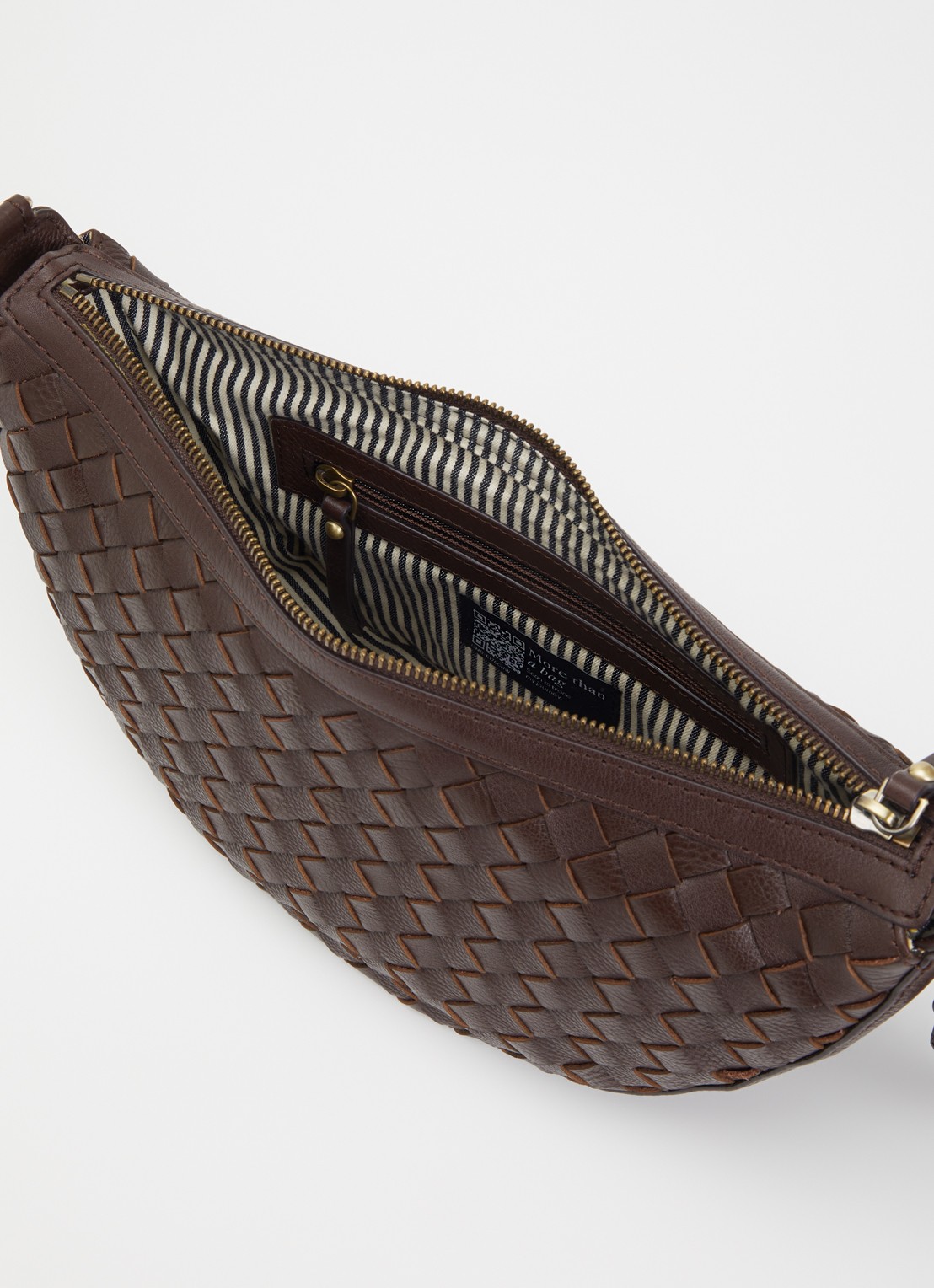 O My Bag Leo schoudertas van leer met verstelbare schouderband  - detail 3 chocoladebruin