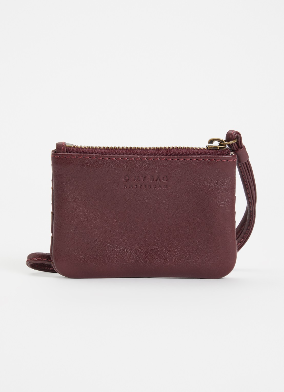 O My Bag Lexi Mini sleuteletui van leer - achterkant 3 donkerrood