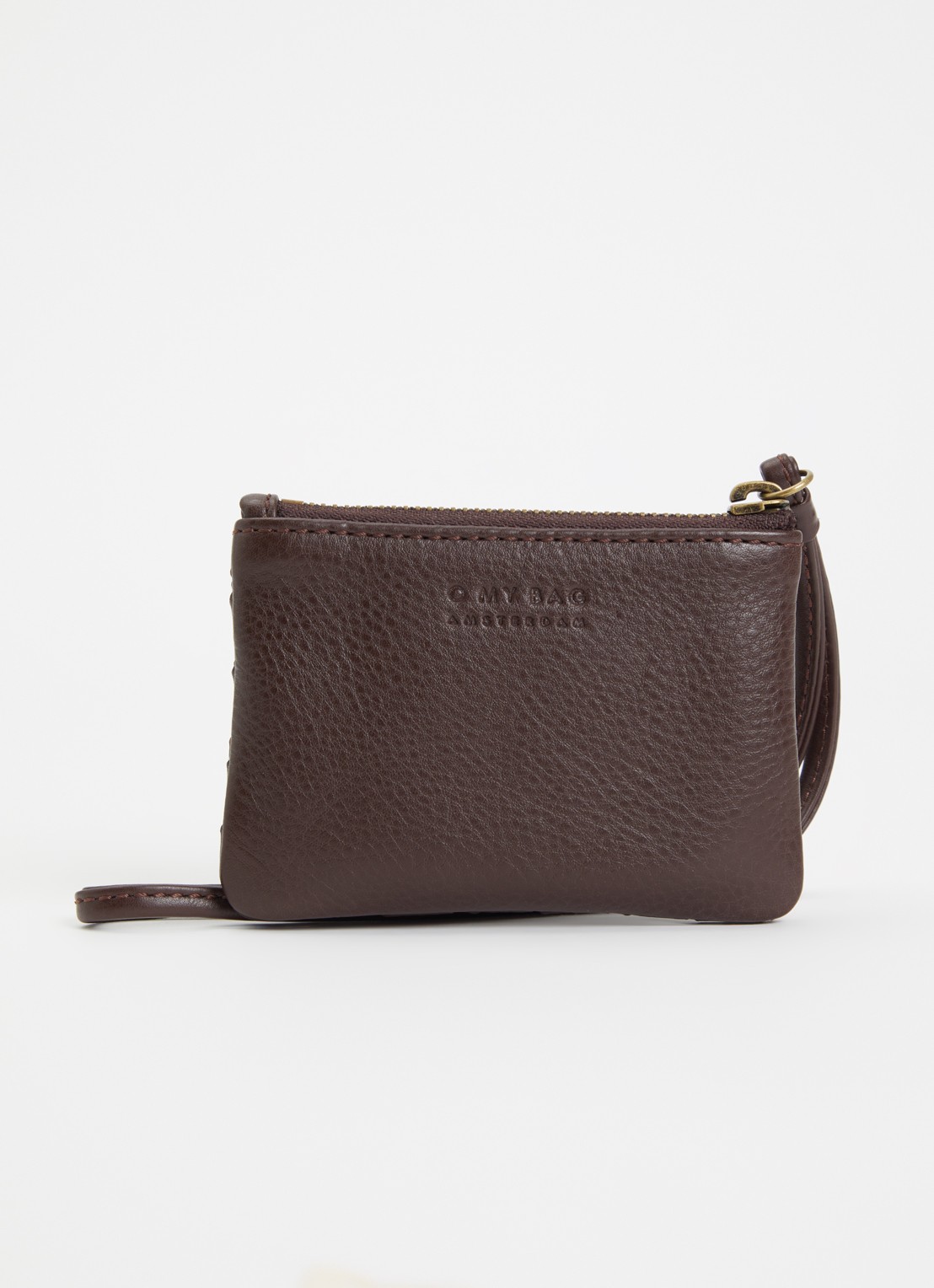 O My Bag Lexi Mini sleuteletui van leer - achterkant chocoladebruin