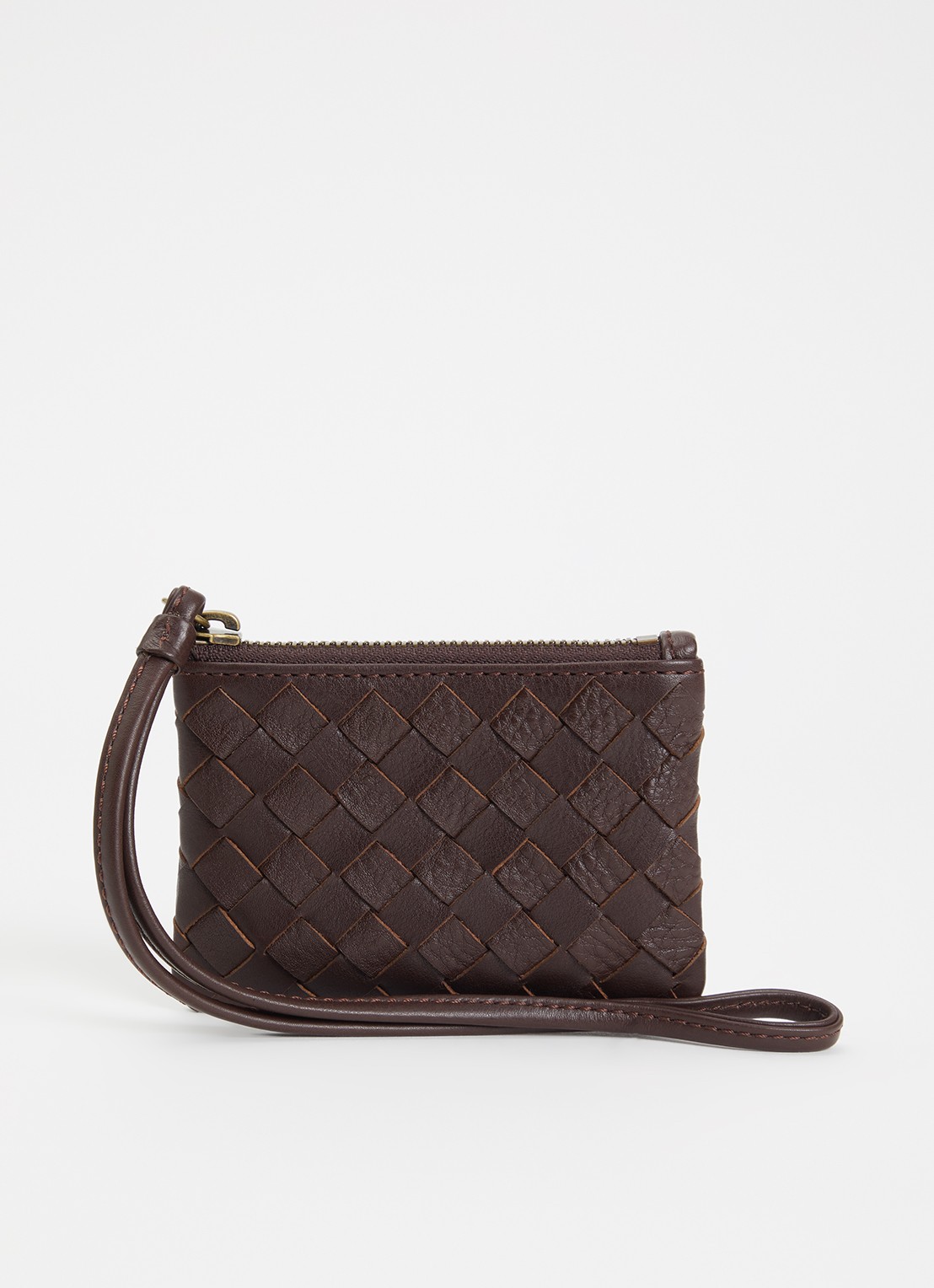 O My Bag Lexi Mini sleuteletui van leer - voorkant 2 chocoladebruin