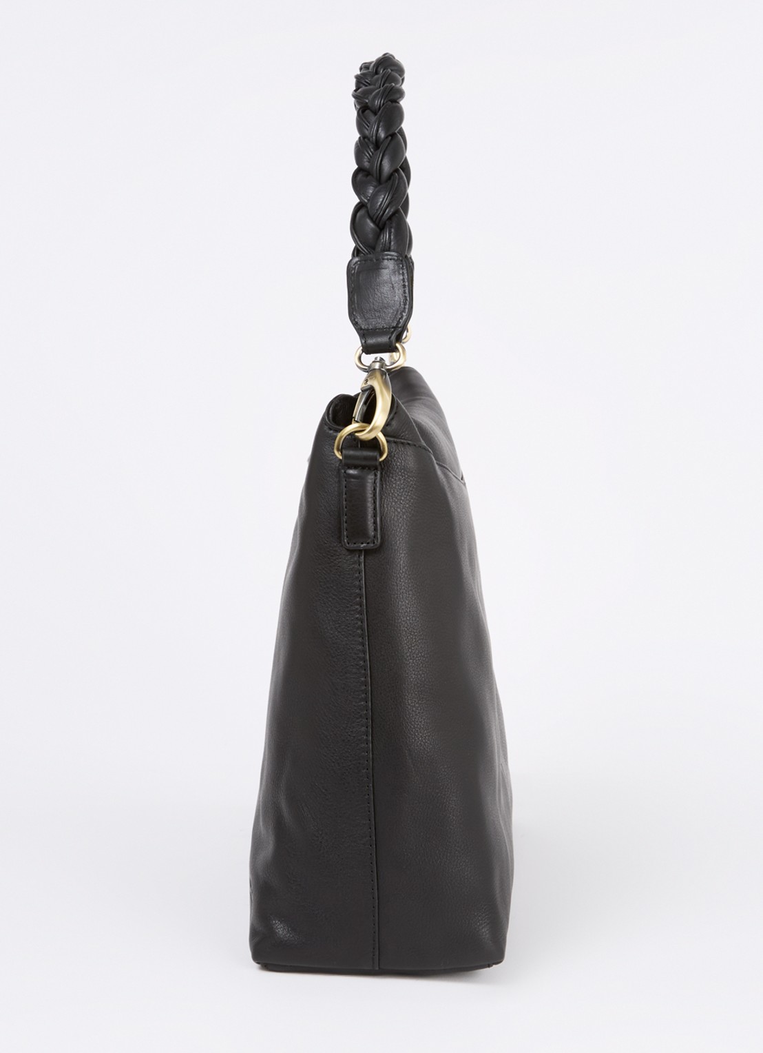 O My Bag Sienna schoudertas van leer met afneembare schouderriem - detail 2 zwart