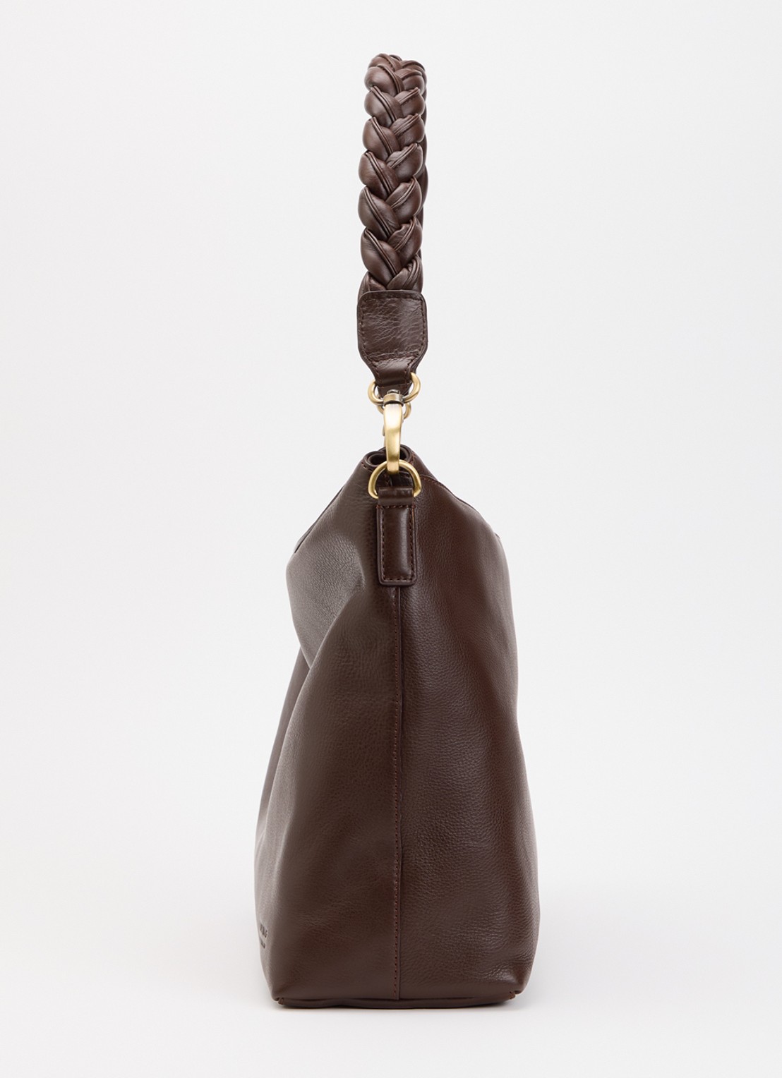 O My Bag Sienna schoudertas van leer met afneembare schouderriem - detail 4 chocoladebruin