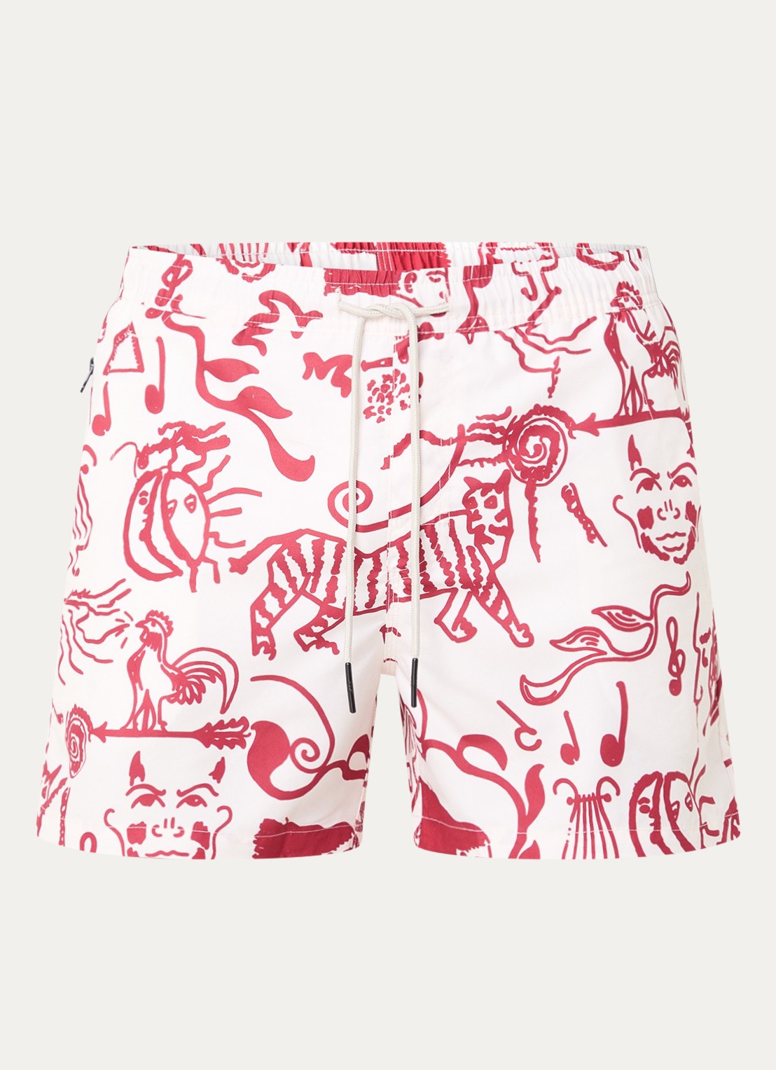 OAS Arcano zwemshorts met grafische print - voorkant beige