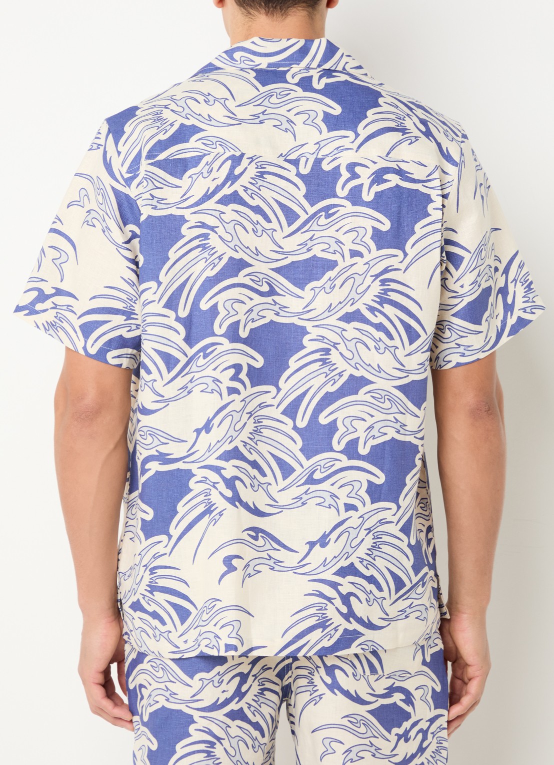OAS Cuba regular fit overhemd van linnen - achterkant 2 blauw