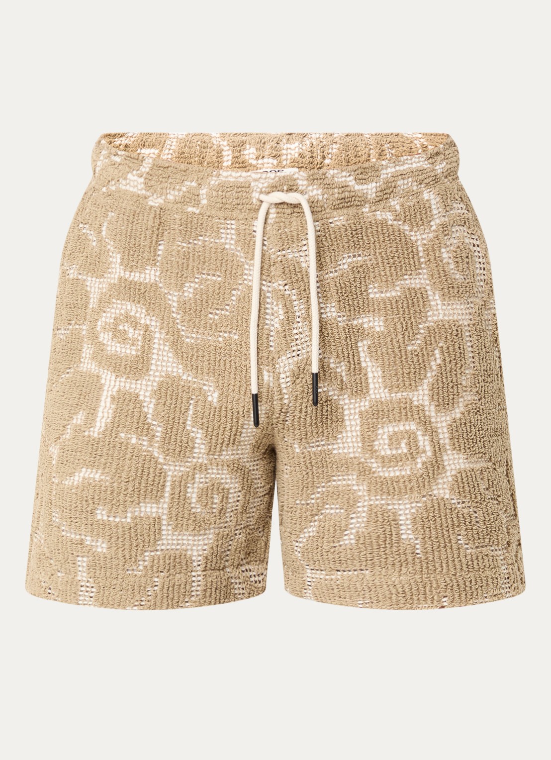 OAS Loefy straight fit korte broek van badstof - voorkant 3 zand